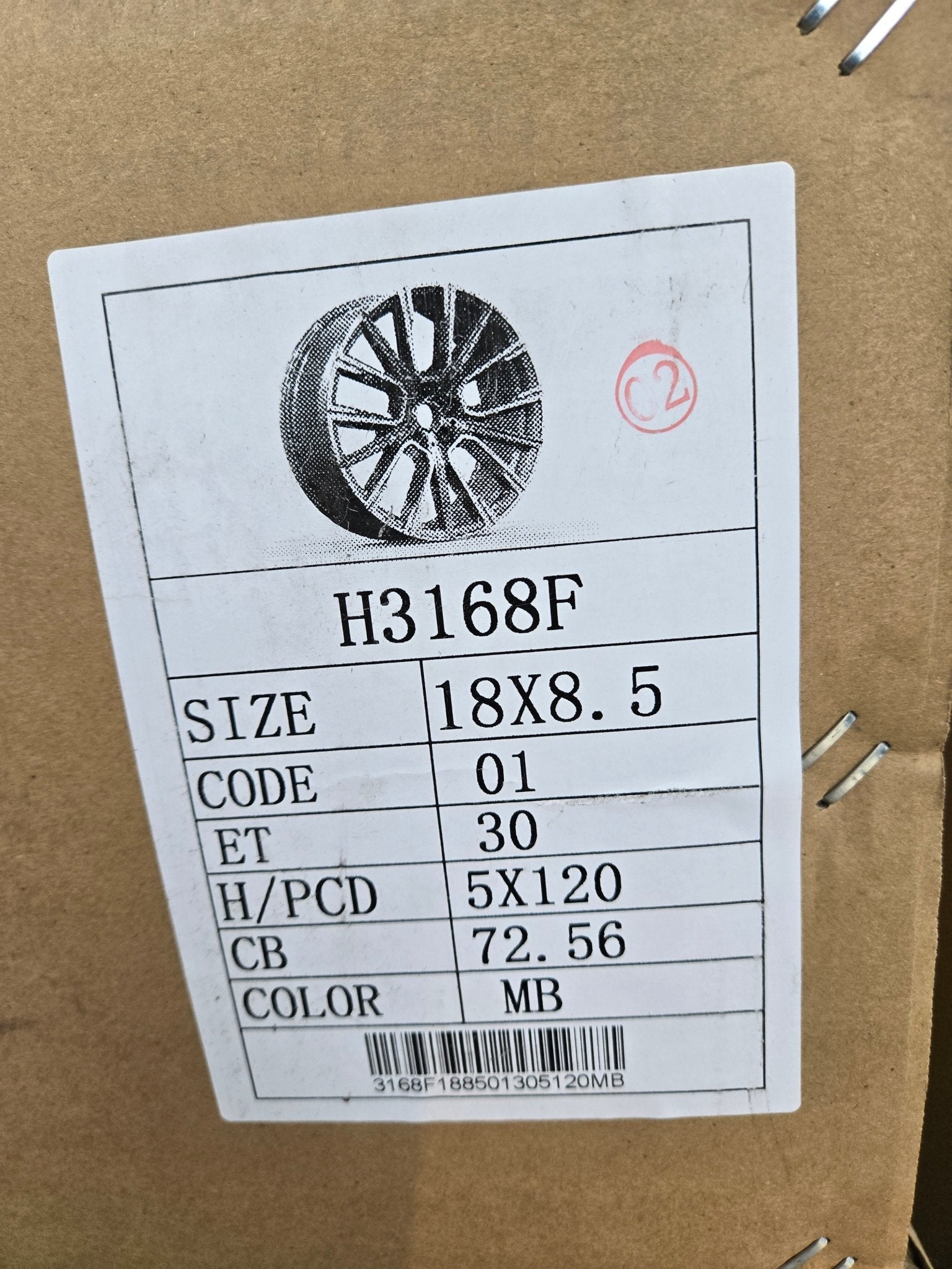 H3168 817M STYLE 18x8.5 5x120 BLACK MACHINED FACE