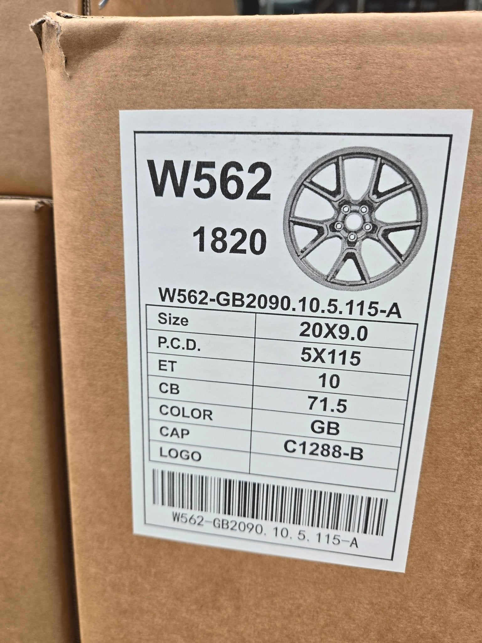 W562 20X9.0 5X115 GLOSS BLACK