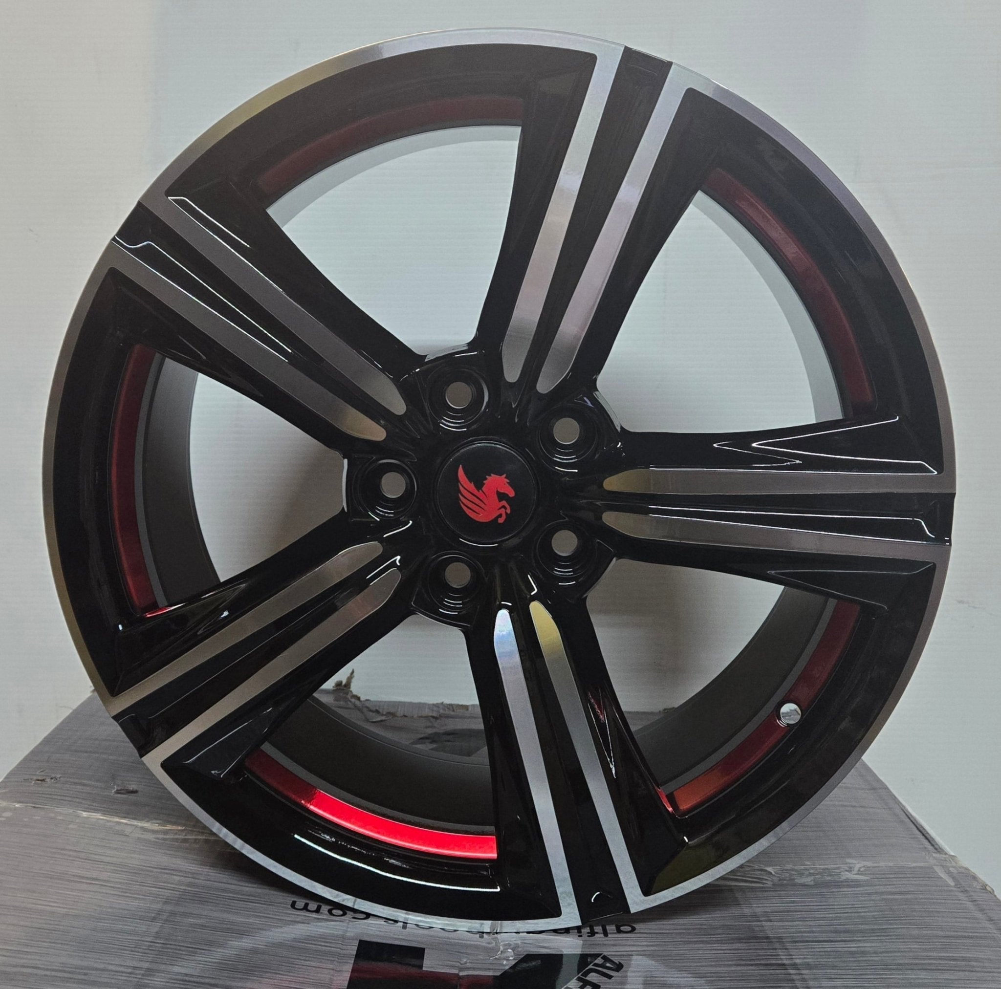HD-20 18X8.0 5X114.3 PIANO BLACK MACHINED FACE RED UNDER CUT seccx̌ x