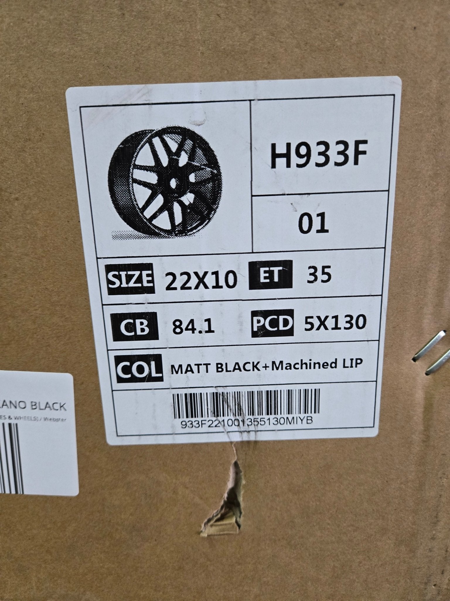 F933F 22X10 5X130 PIANO BLACK