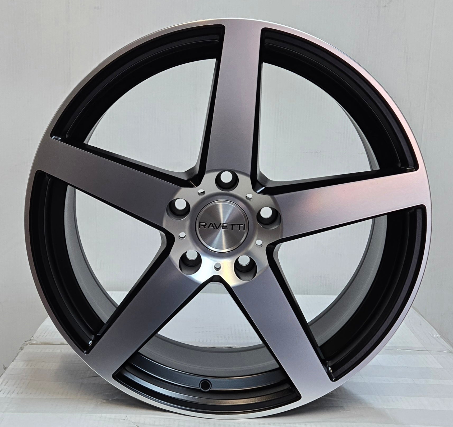 RAV-M13 18X8.0 5X120 SATIN BLACK MACHINED FACE