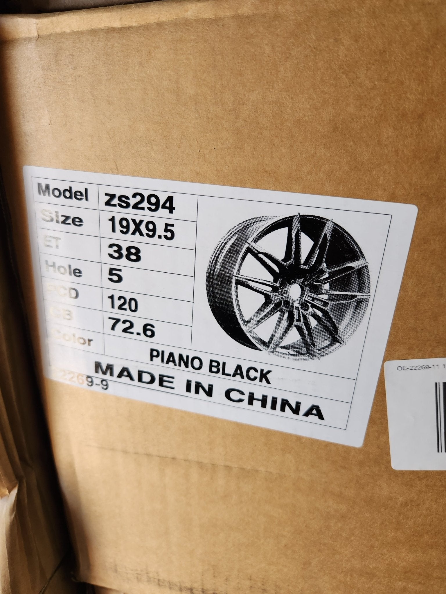 OE-22269-11 1000M STYLE 19x9.5 5x120 GLOSS BLACK