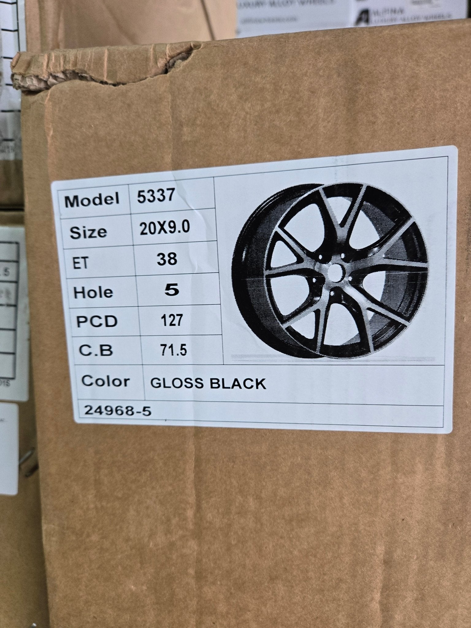 OE-5337 SRT 20X9.5 5X127 GLOSS BLACK