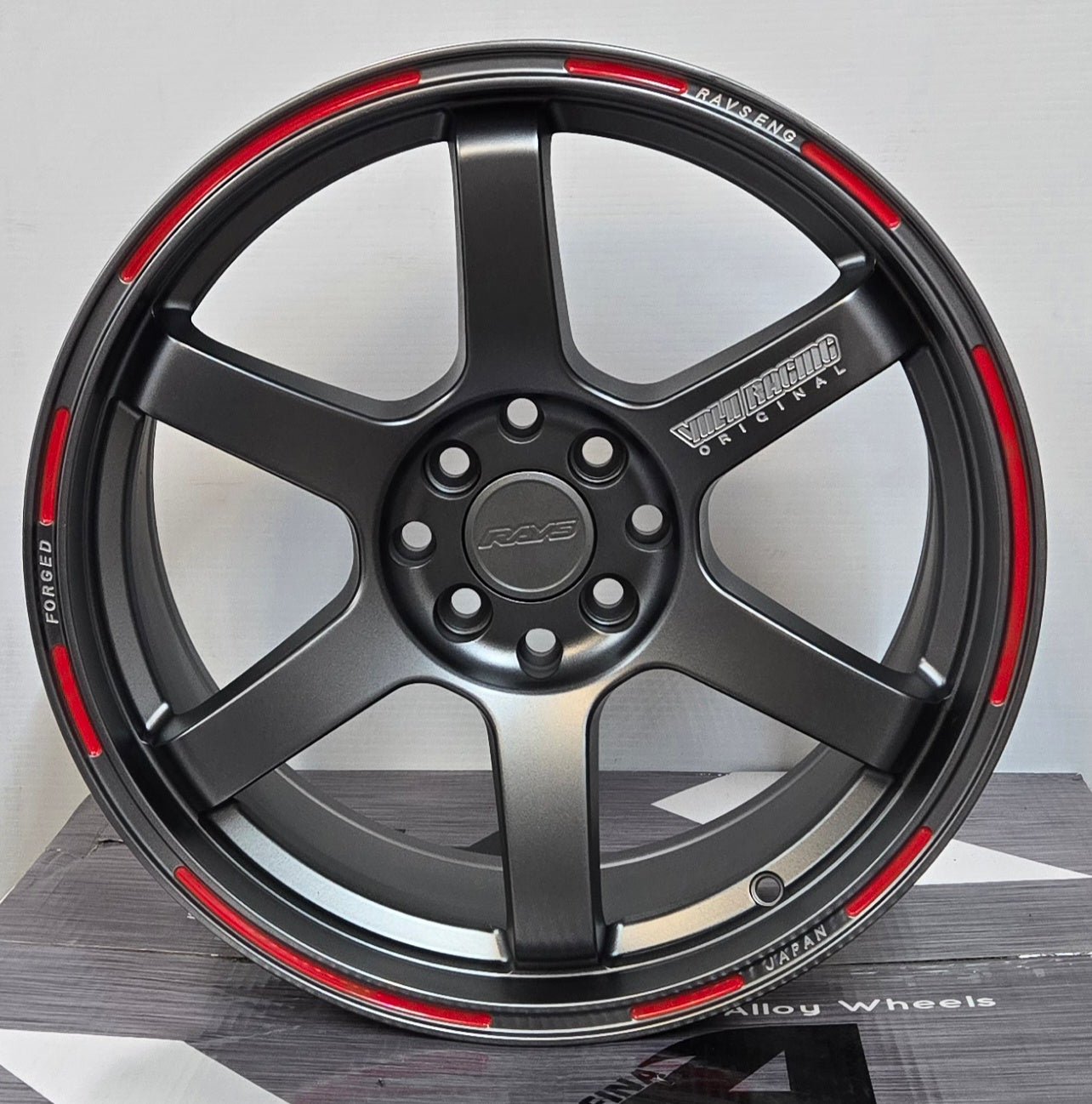 NS-0231 TE37 ULTRA 17x7.5 4x100 / 4x114.3 MATTE ANTRHORCITE RED LINE LETTERING