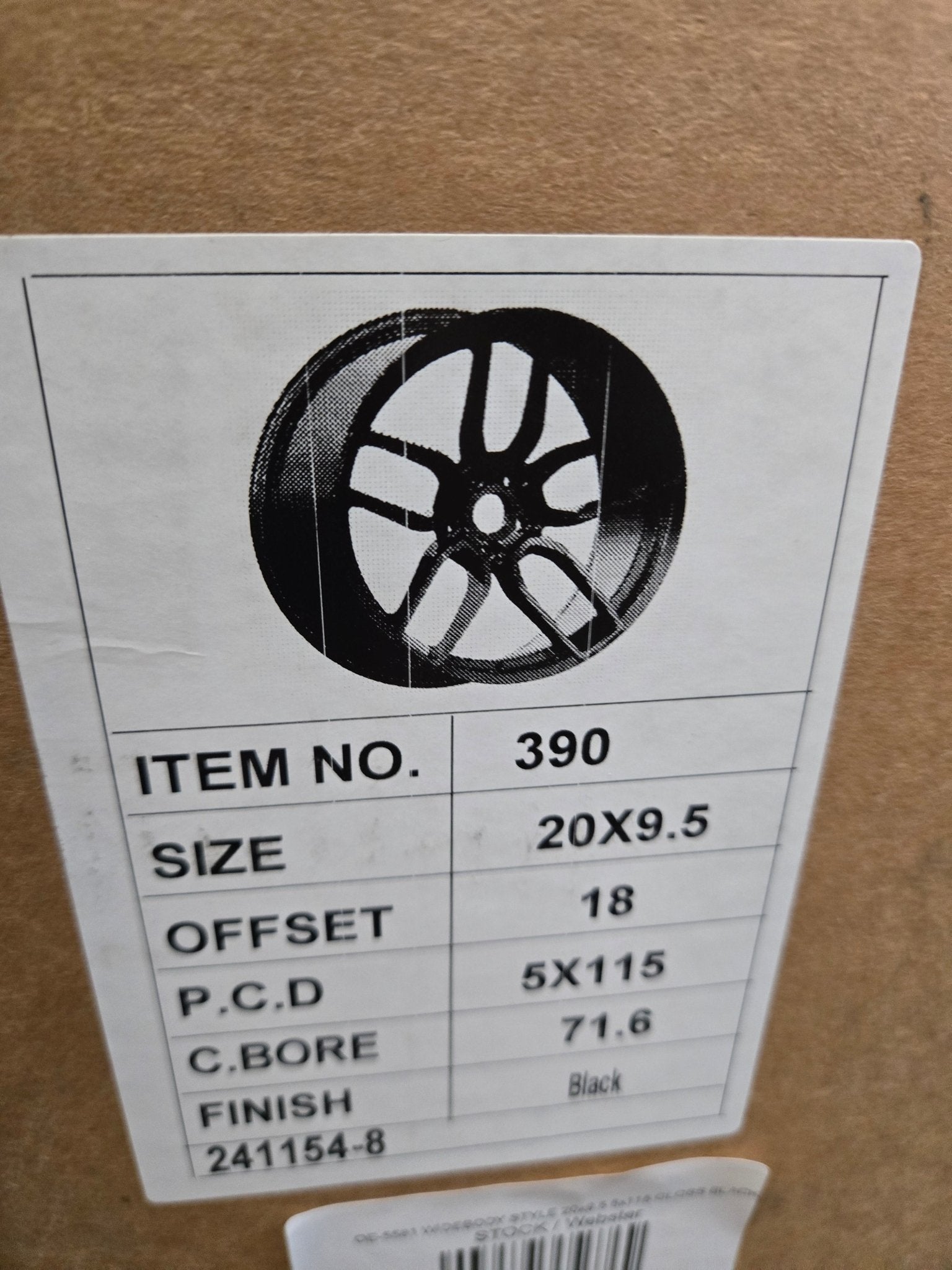 OE-5581 WIDEBODY STYLE 20x9.5 5x115 GLOSS BLACK