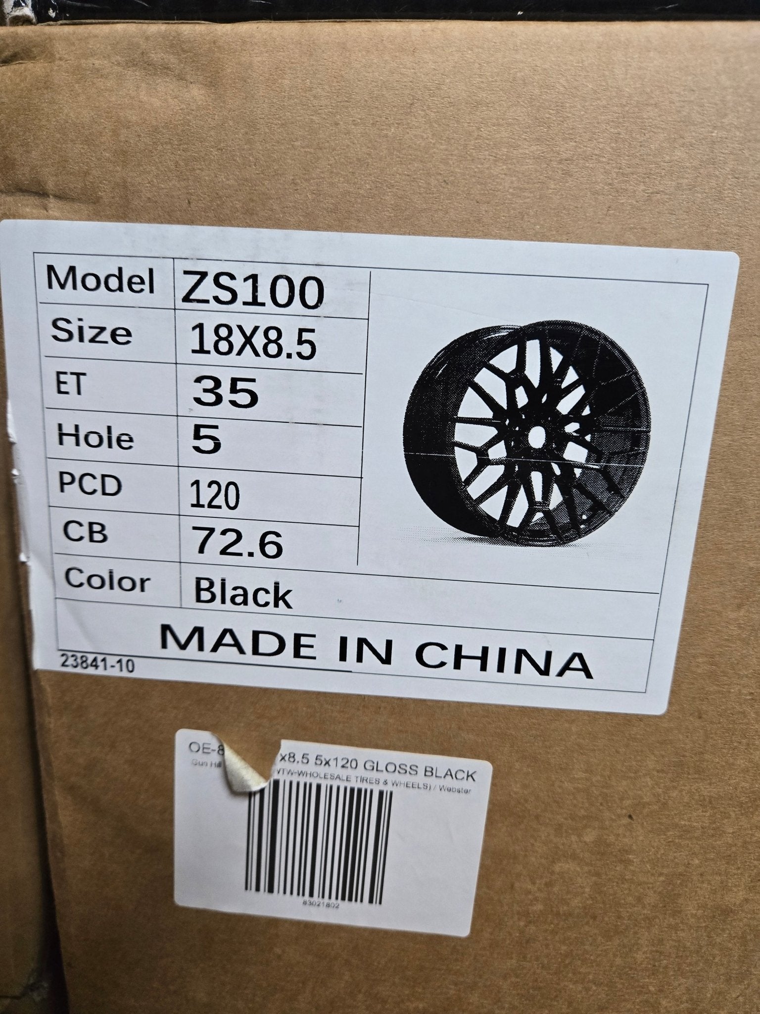 OE-827M 18x8.5 5x120 GLOSS BLACK