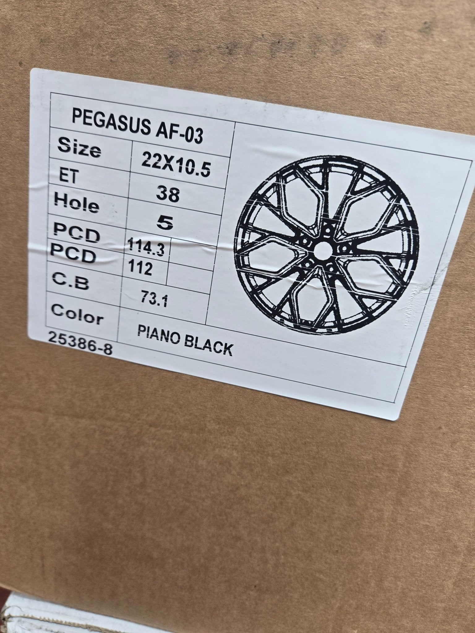 PEGASUS-5558 AF03 22x10.5 5x112 / 5x114.3 GLOSS BLACK