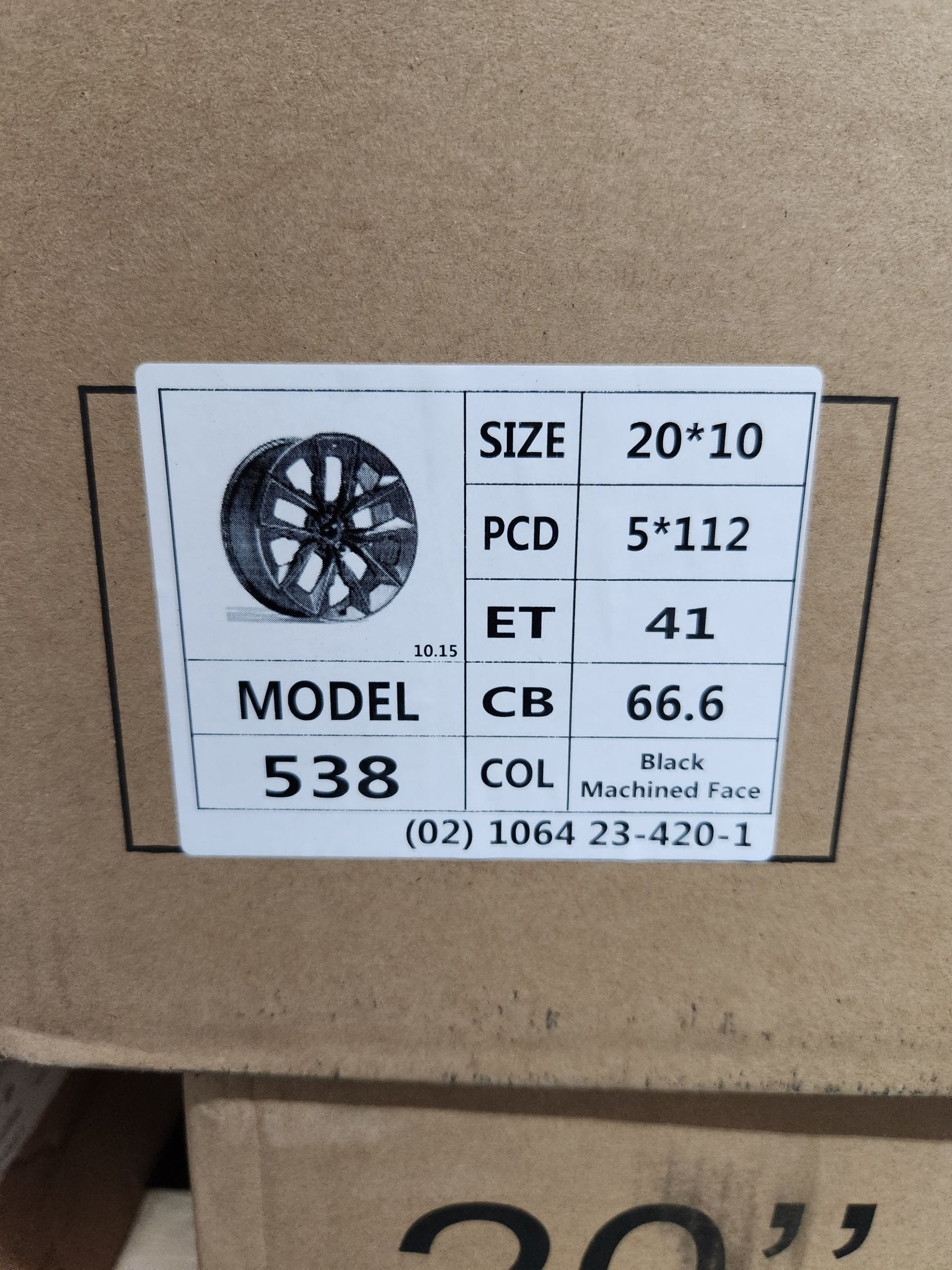 OE-538 909M STYLE 20x10 5x112 GLOSS BLACK MACHINED FACE