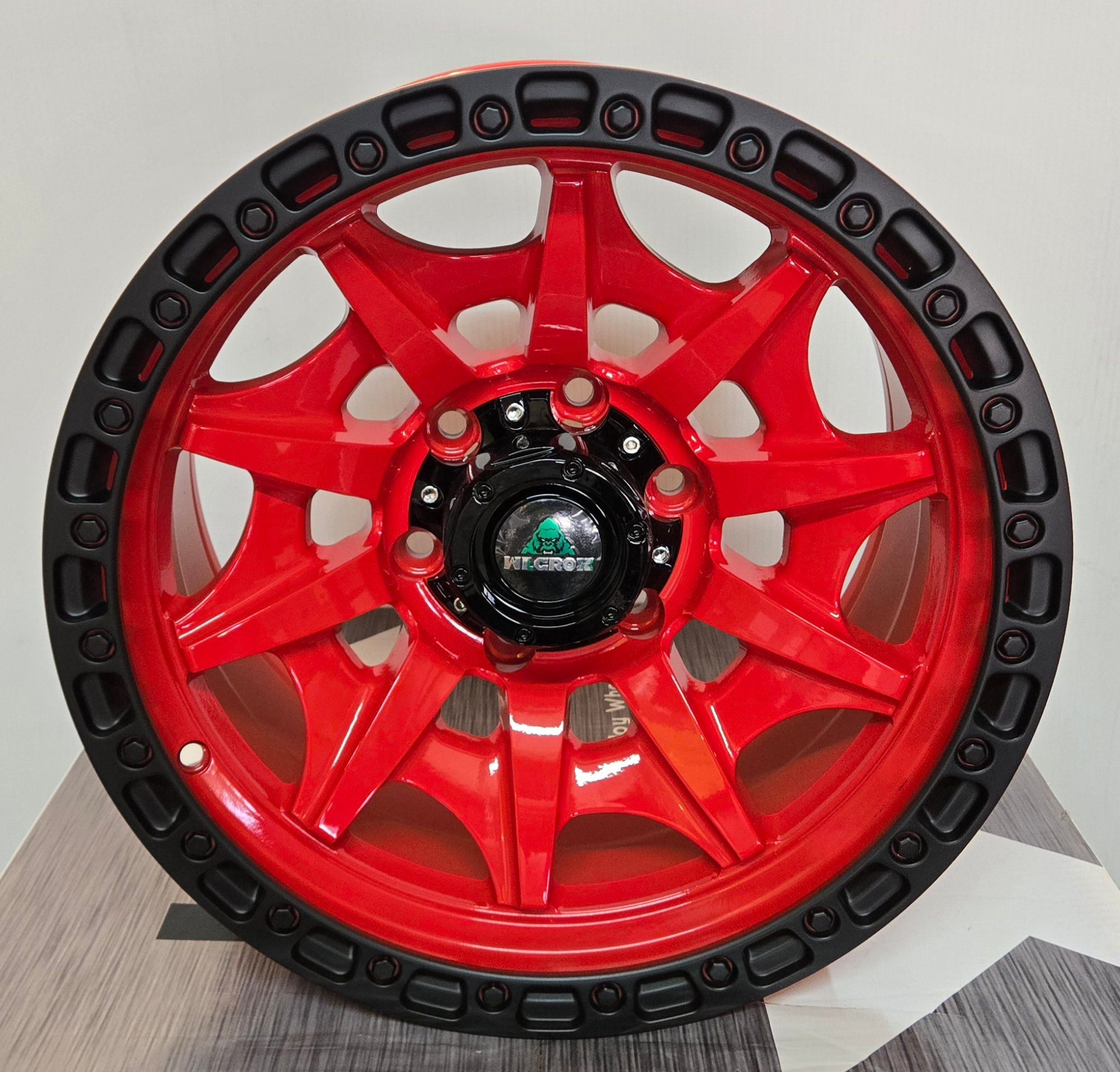 WILDCROX 17X9 6X5.5 RED WHITH BLAC