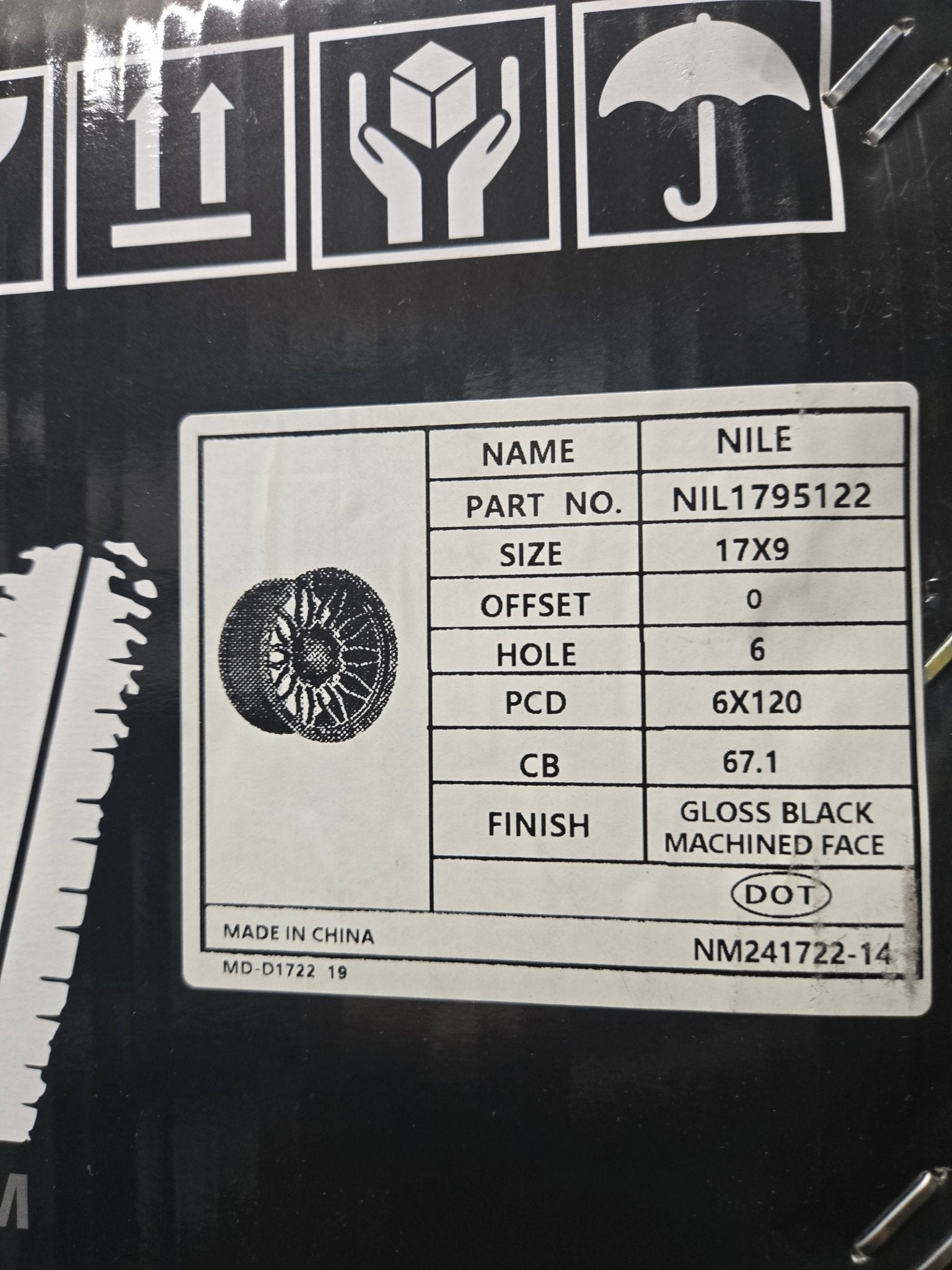 ATW NILE 17X9.0 6X120 BLACK MACHINED FACE