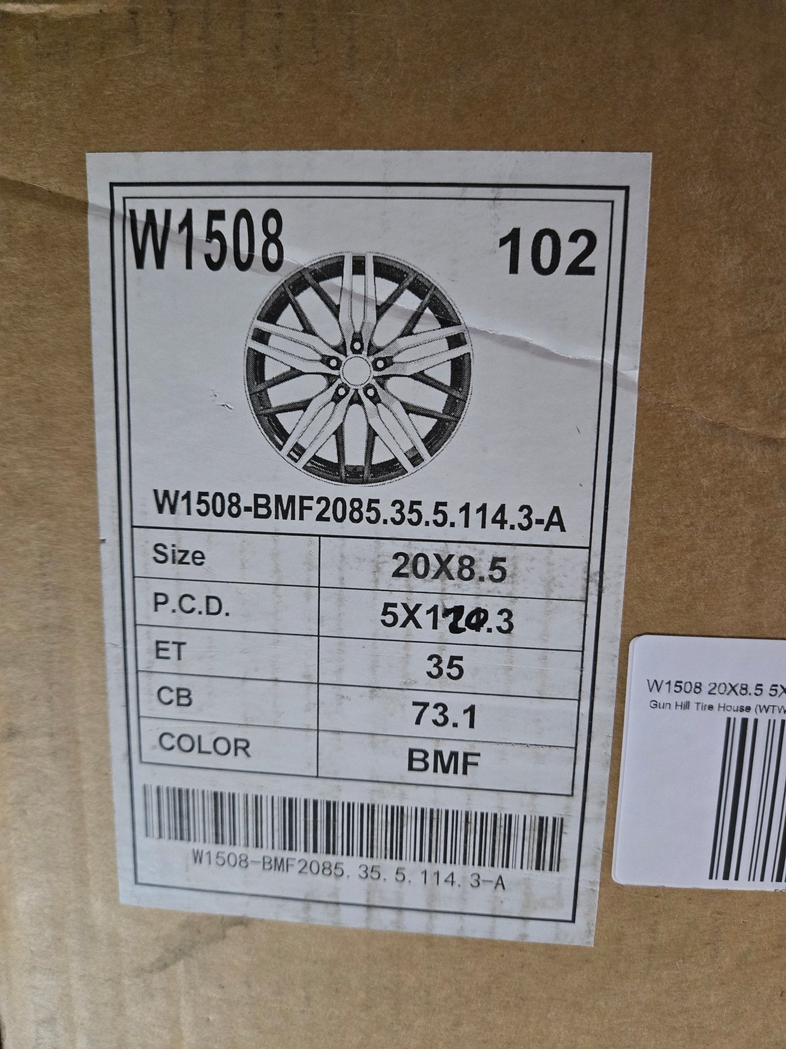 W1508 20X8.5 5X120 BLACK MACHINED FACE