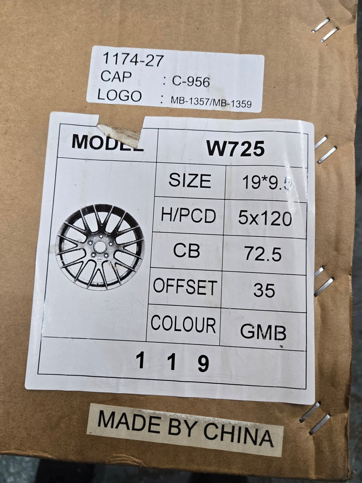 W725 WHEELS 19X9.5 5X120 GMB