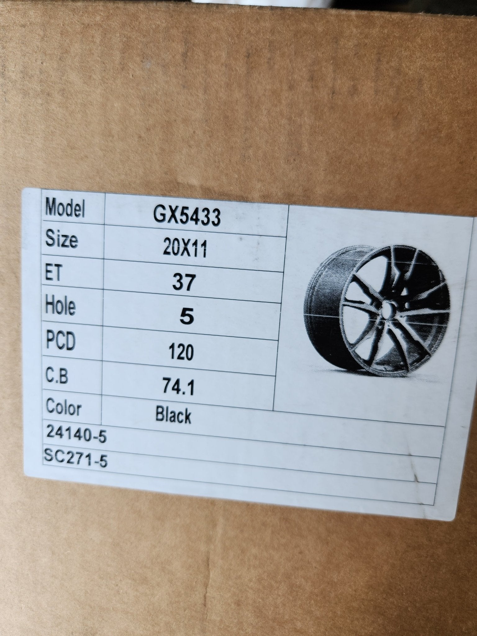 OE-21919-36 5433 20x11 611M STYLE 5x120 GLOSS BLACK