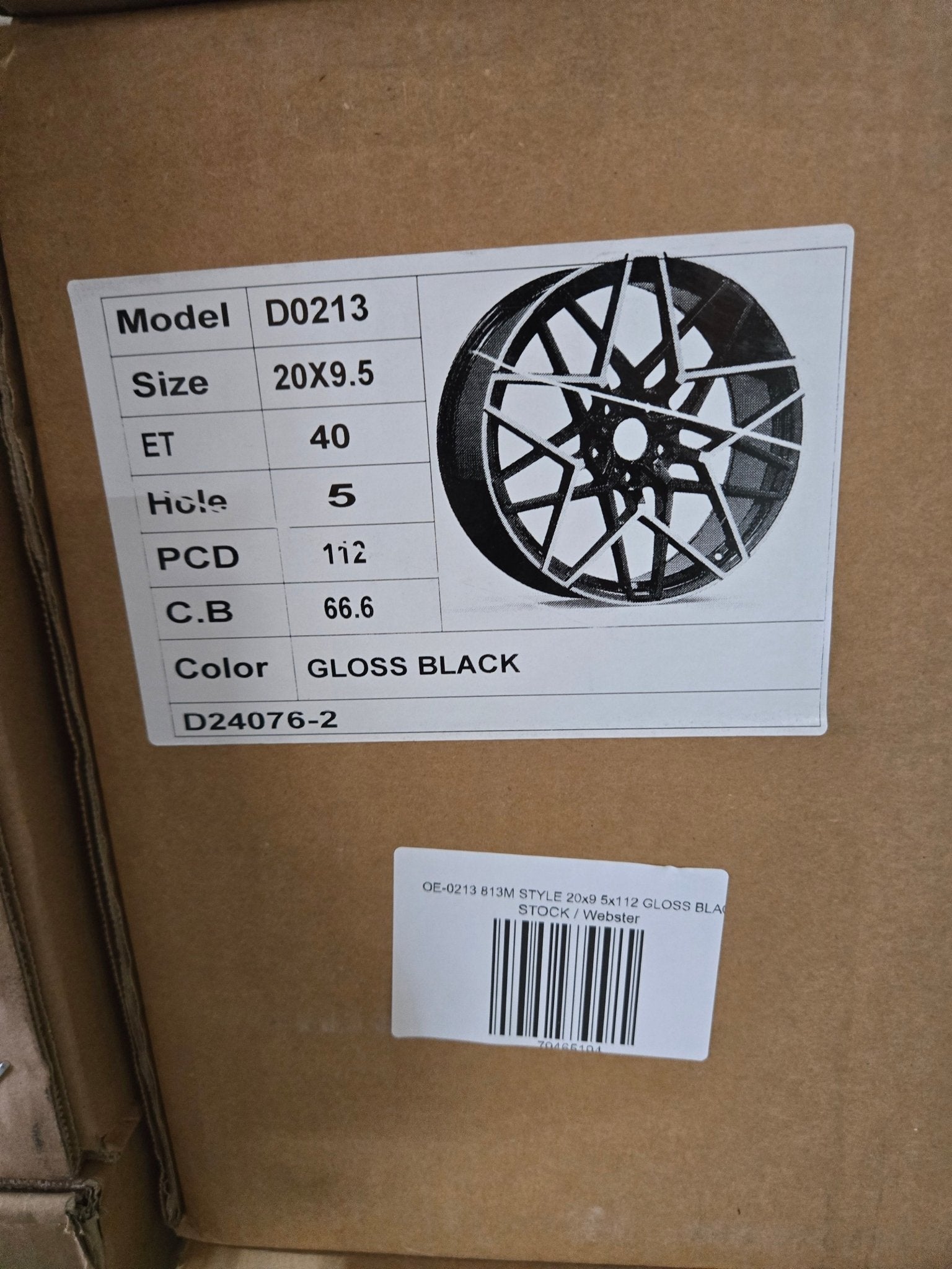 OE-0213 813M STYLE 20x9 5x112 GLOSS BLACK