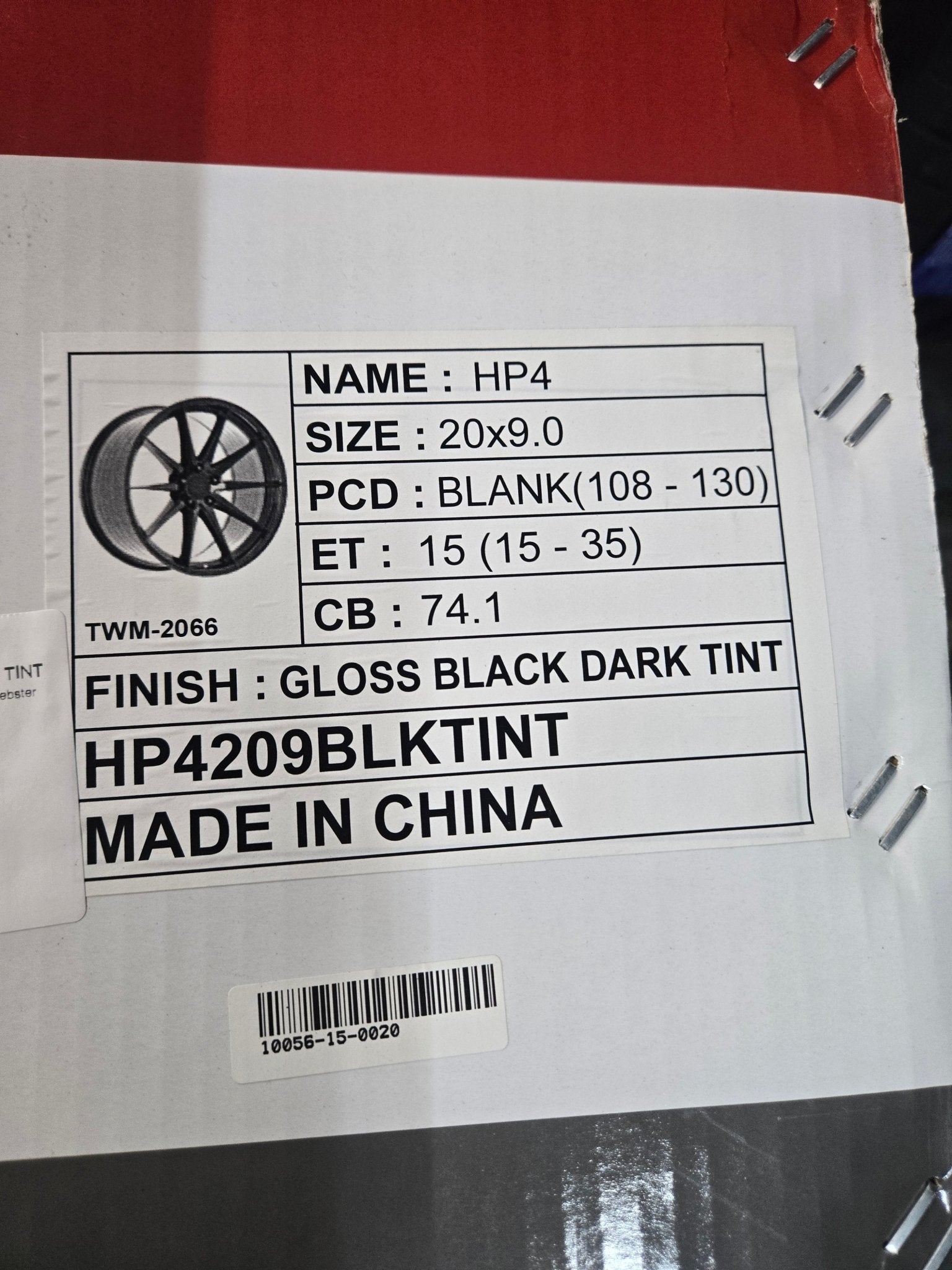 GWG HP4 20X9.0 5X114.3 GLOSS BLACK DARK TINT