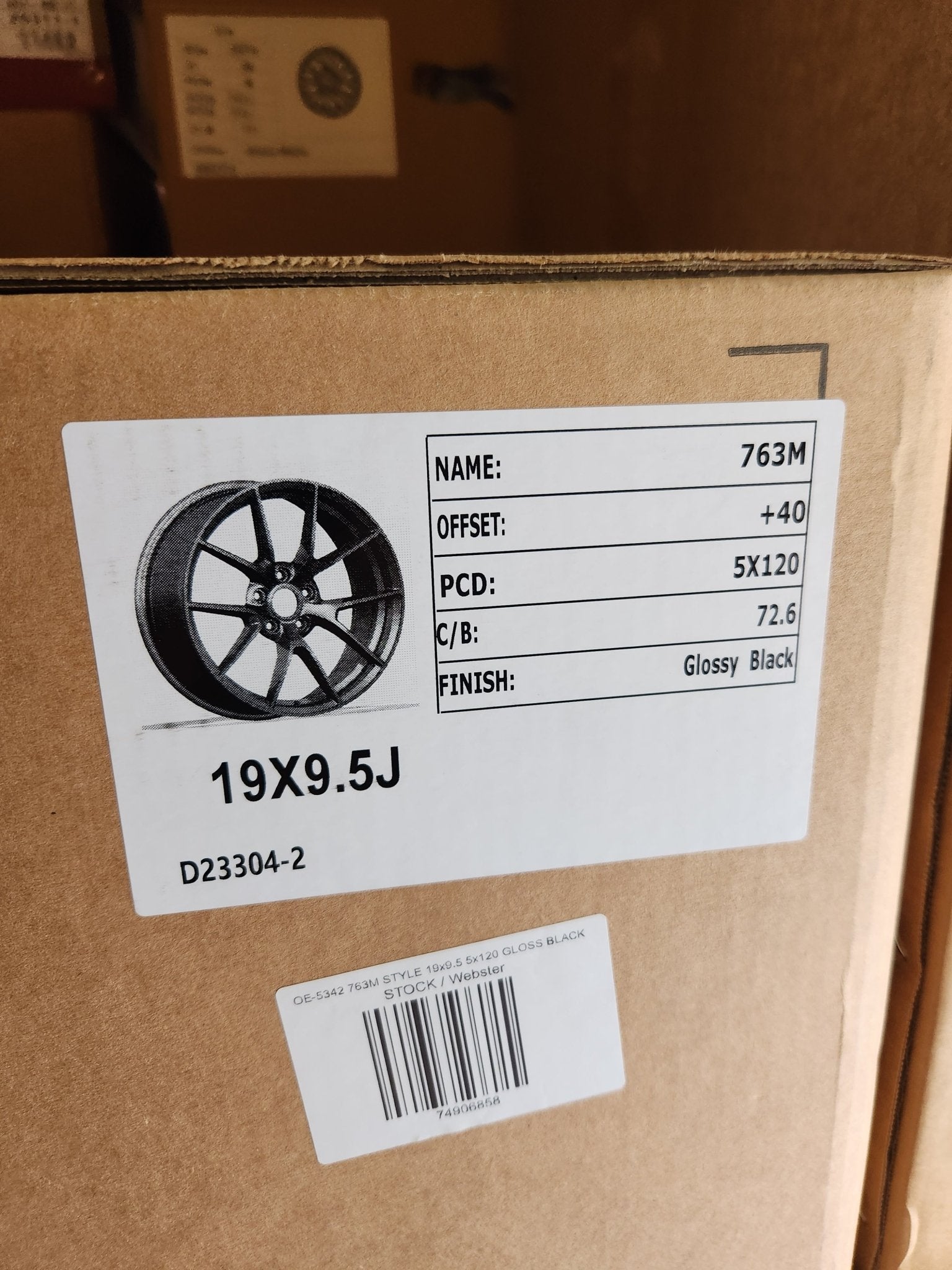 OE-5342 763M STYLE 19x9.5 5x120 GLOSS BLACK