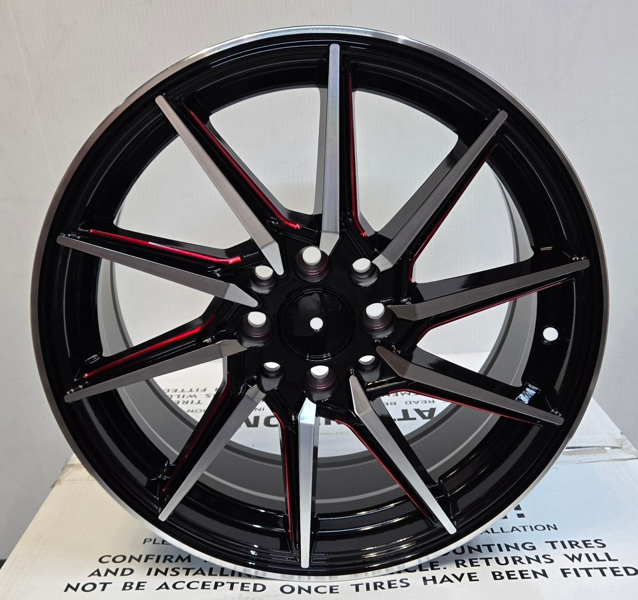 PEGASUS-1067 16x7.0 4x100 / 4x114.3 GLOSS BLACK MACHINED FACE RED MILLED