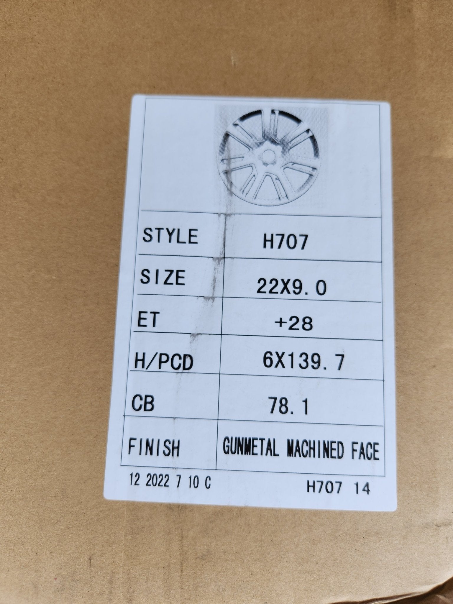 H707 ESCARLADE TURBINE STYLE 22x9 6x139.7 MATTE GUNMETAL MACHINE FACE