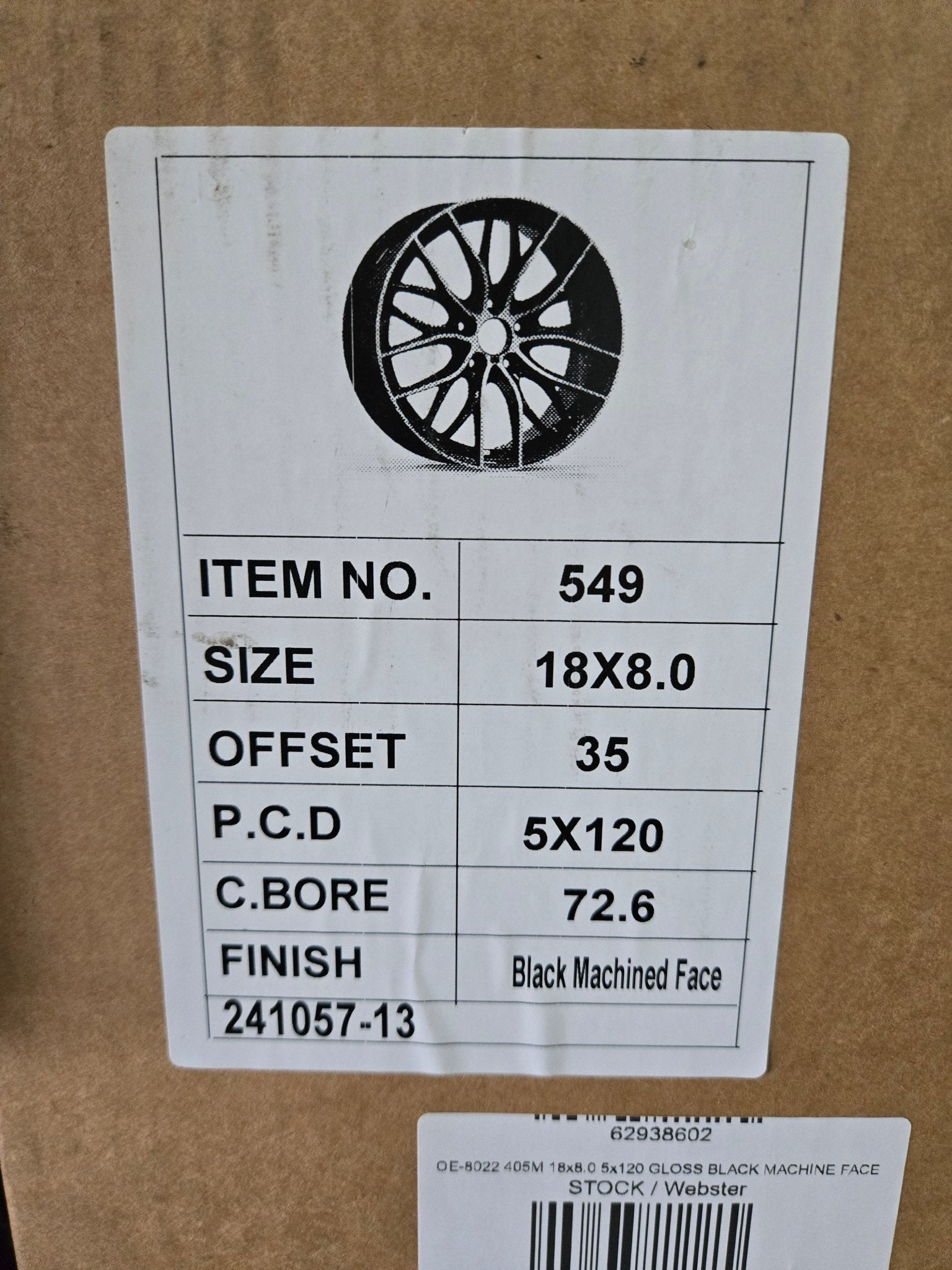 OE-0216 405M 18X8.0 5X120 PIANO BLACK MACHINED FACE