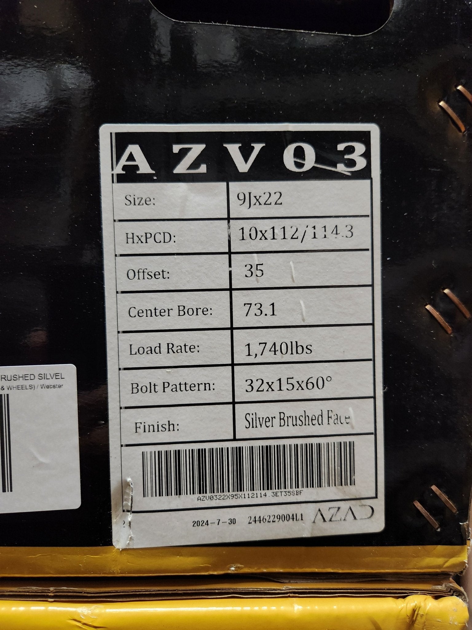 AZAD AZV03 22X9 5X112 5X114.3 BRUSHED SILVEL