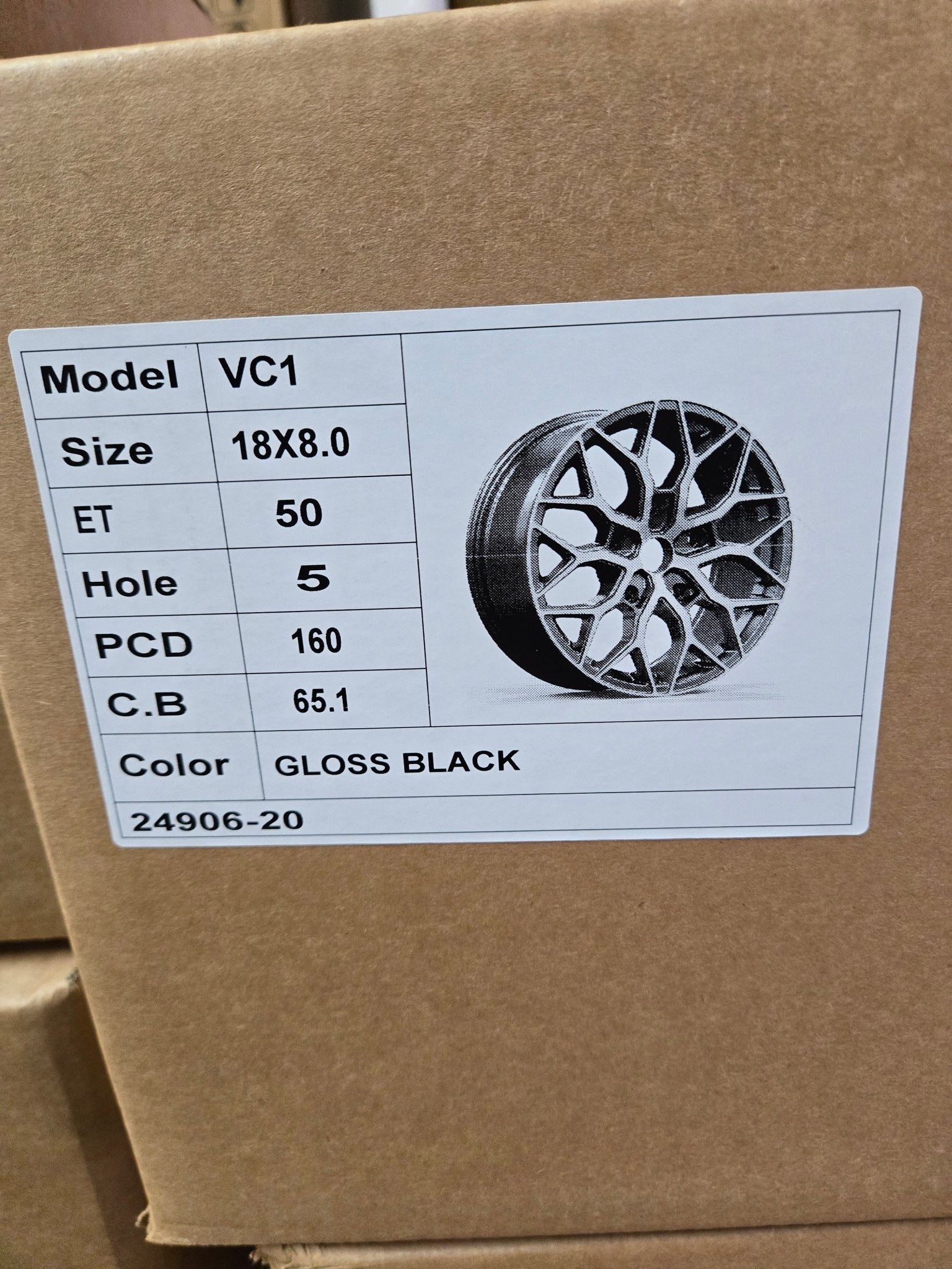 OE-0319 VC1 18x8.0 5x160 FULL GLOSS BLACK