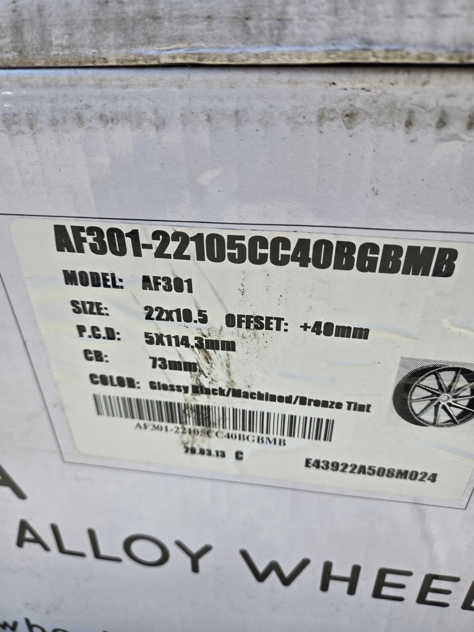 AF301 22X10 5X114.3 GLOSS BLACK