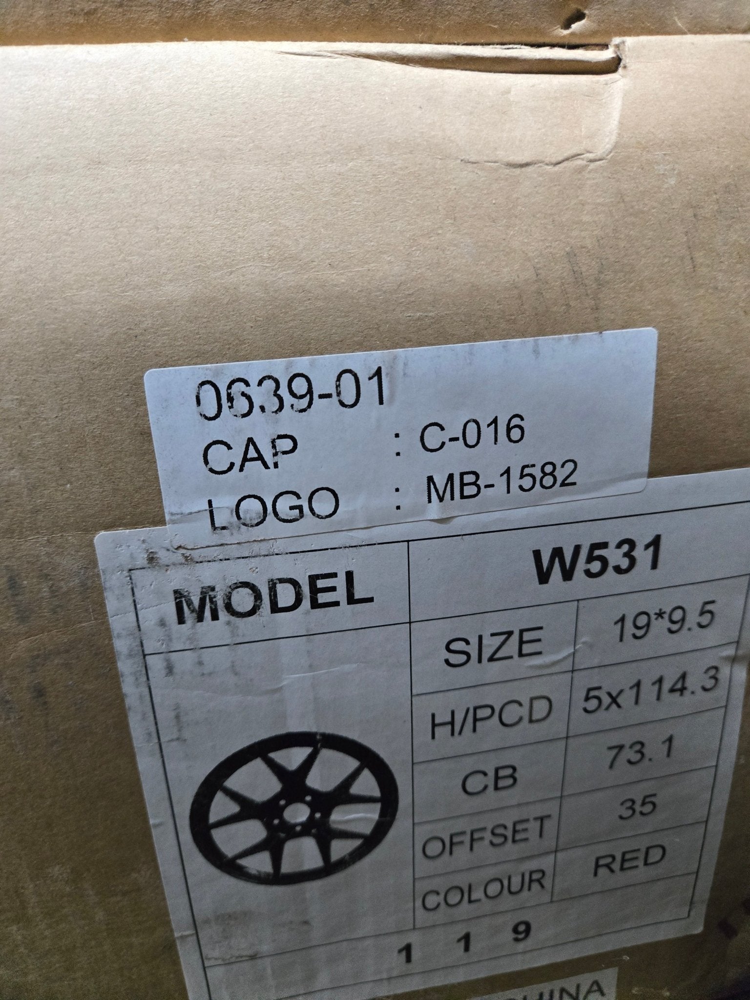 W531 19X9.5 5X114.3 RED