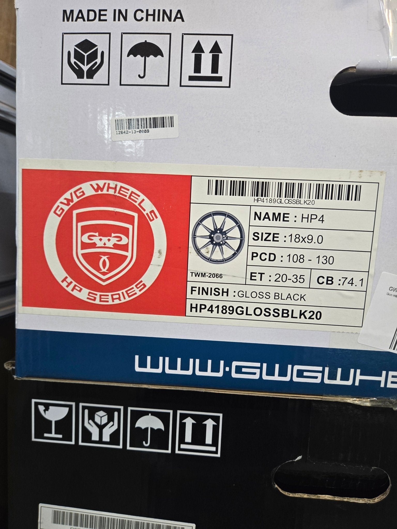 GWG HP4 18X9.0 BLANK GLOSS BLACK