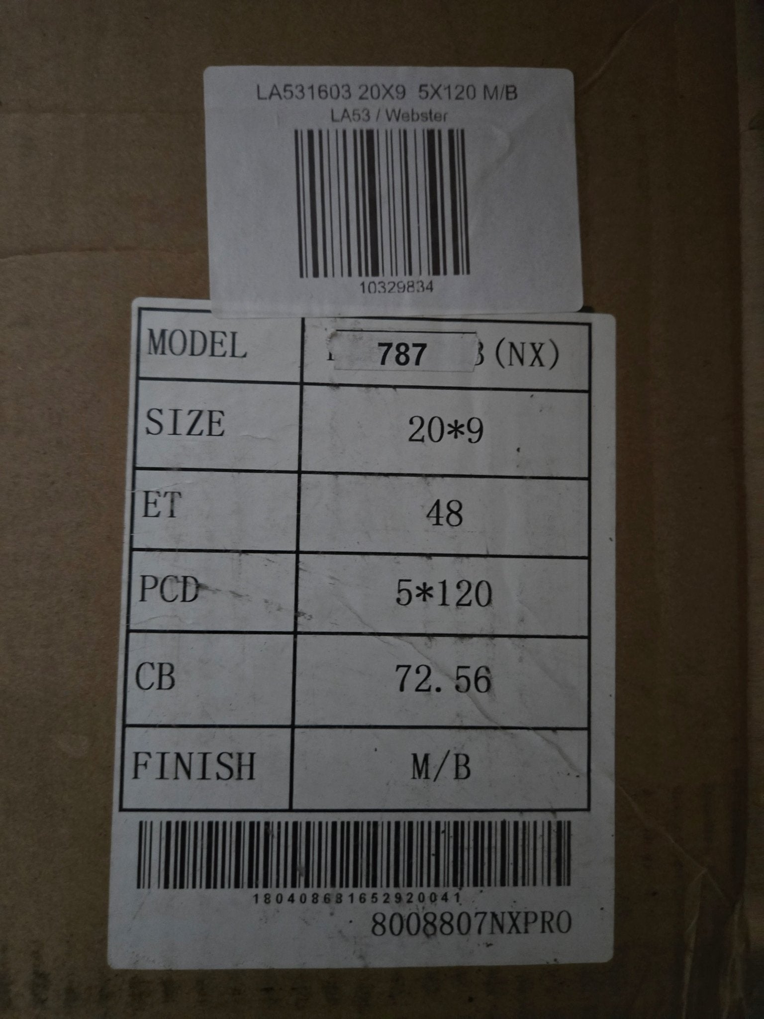 LA531603 WHEELS 20X9 5X120 M/Bo
