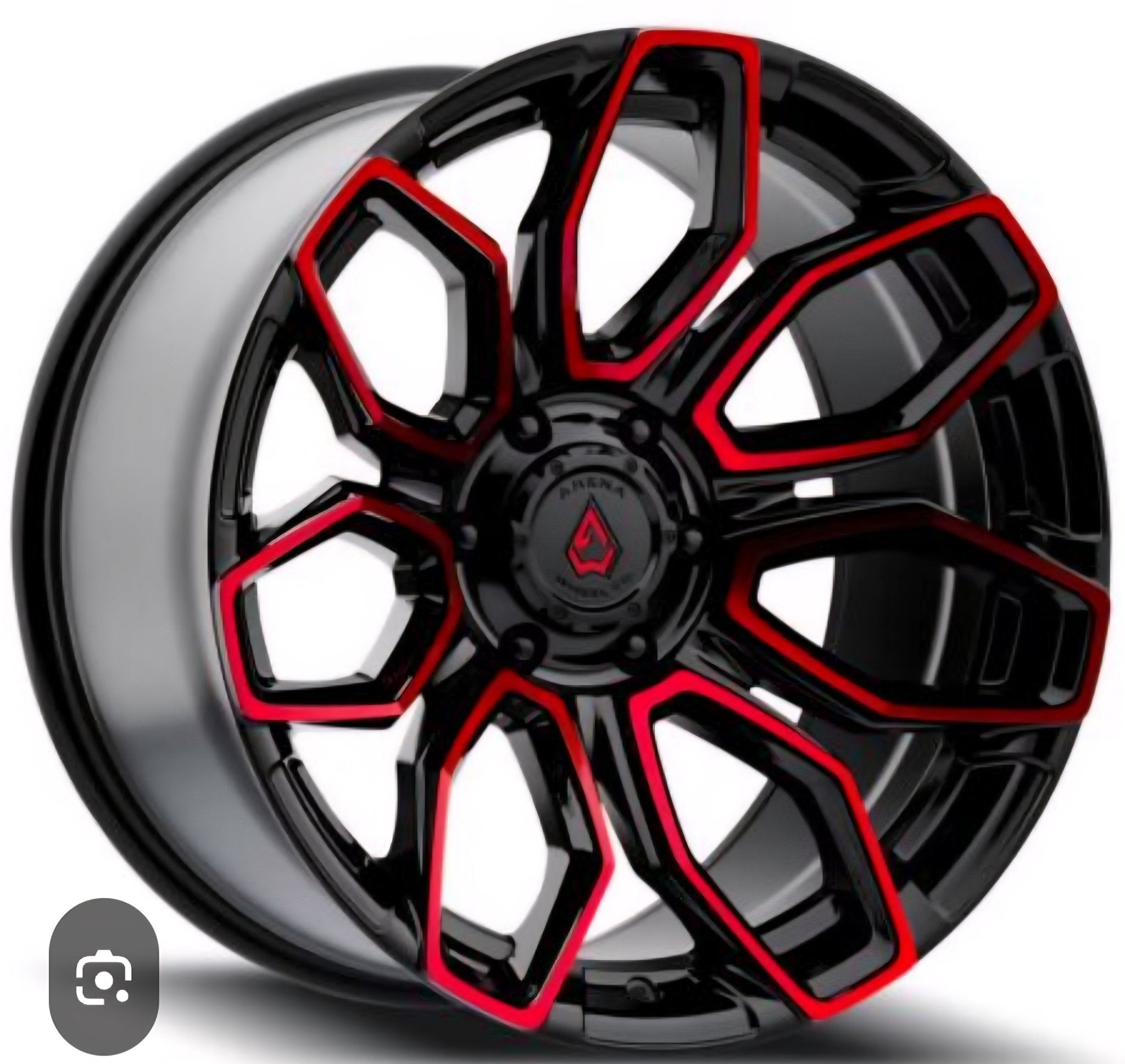 A116 ARENA COBRA 20x10 5x127 GLOSS BLACK MACHINED AND RED TINT