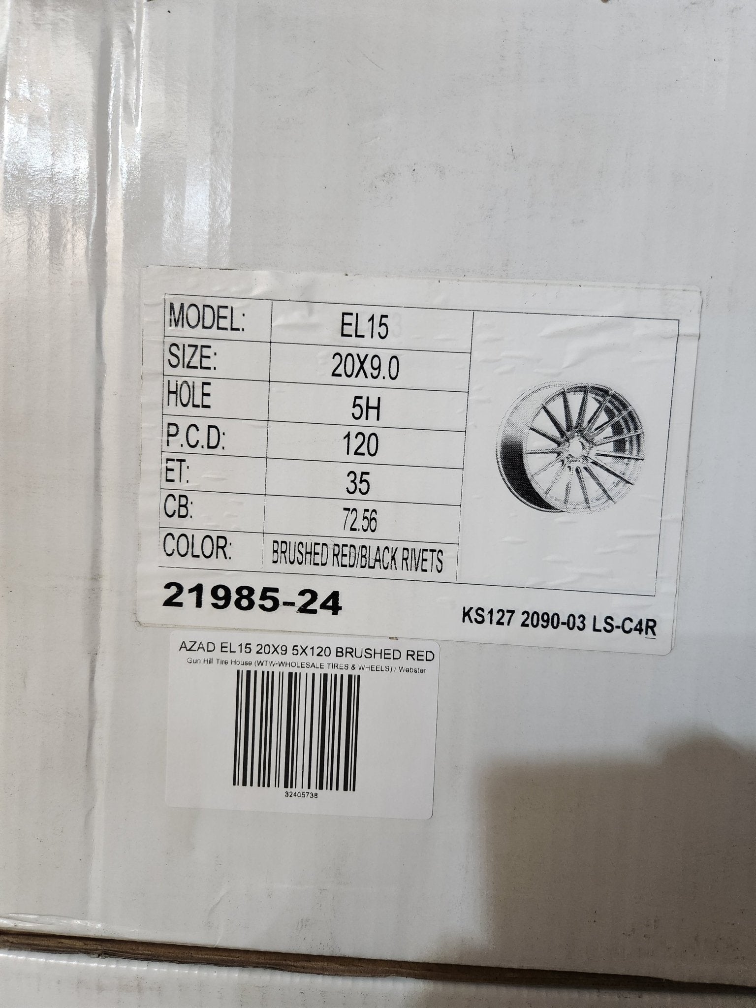 AZAD EL15 20X9 5X120 BRUSHED RED