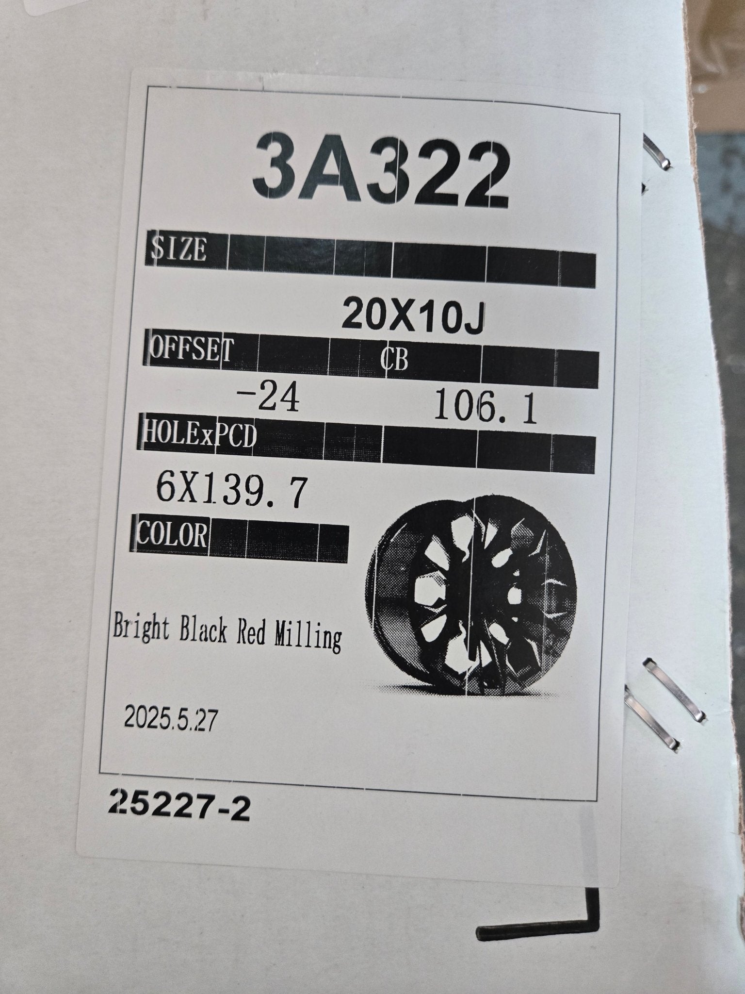 OF-14 0365 20X10 6X139.7 PIANO BLACK RED MILLED