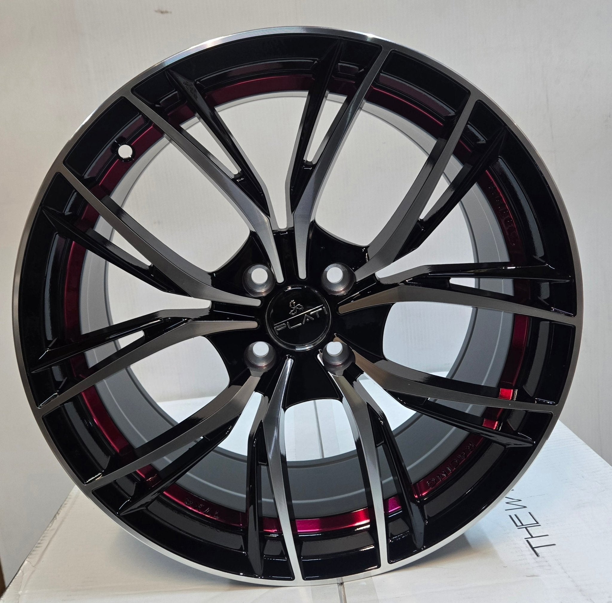 PEGASUS PY990 17X8.0 4X100 GLOSS BLACK RED UNDER CUP