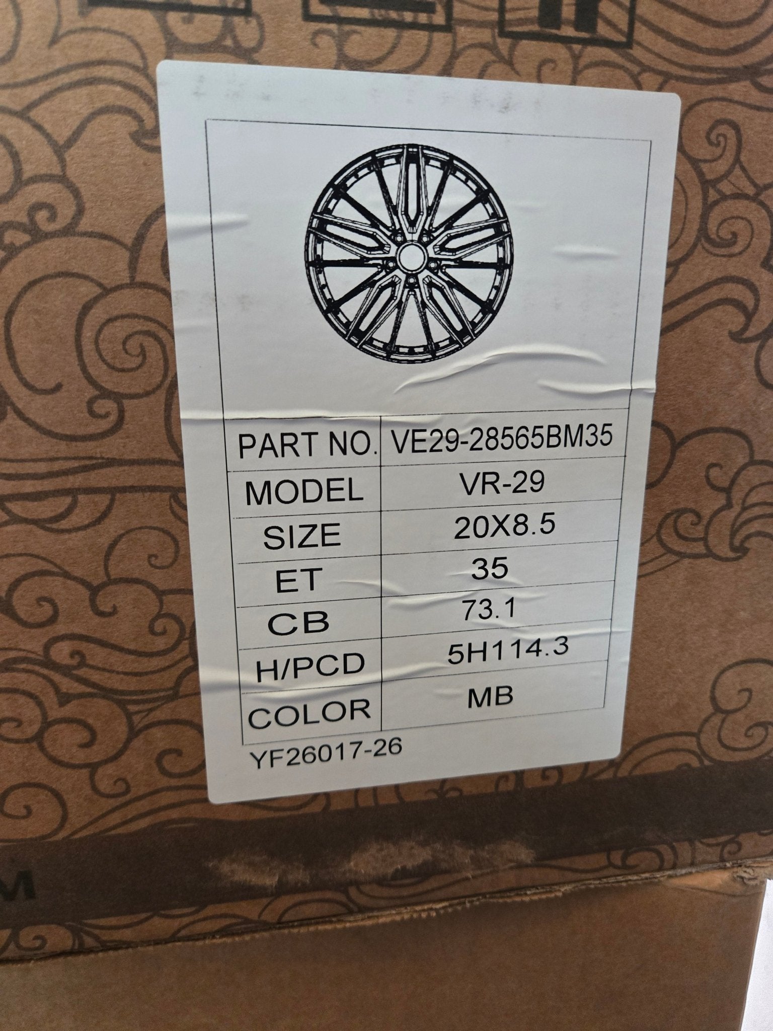 VELARO VR-29 20X8.5 5X114.3 GLOSS BLACK MACHINED FACE