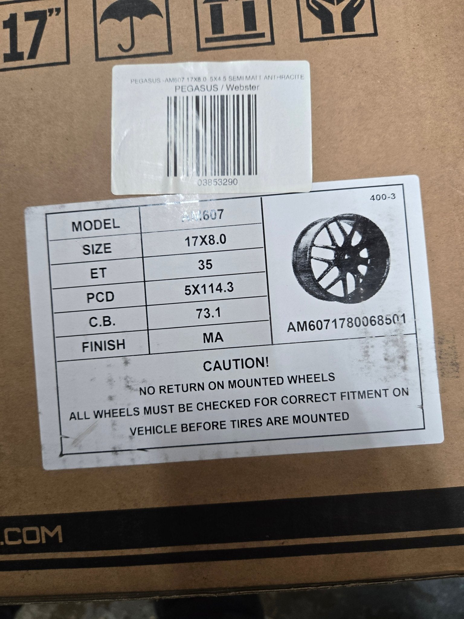 PEGASUS -AM607 17X8.0 5x114.3 MA