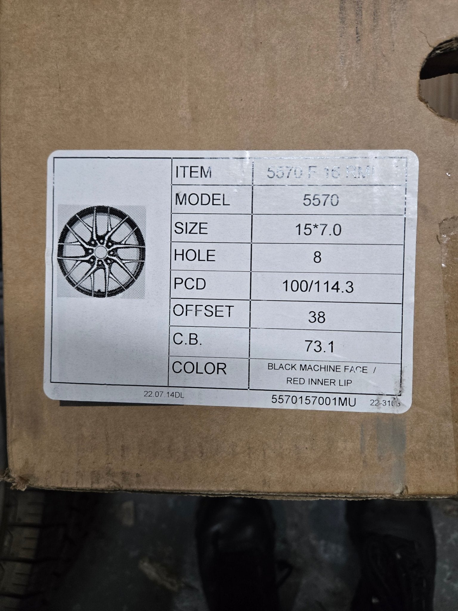 PEGASUS 5570 15X7.0 4X100 4X114.3 PIANO BLACK MACINED RED UNDER CUT