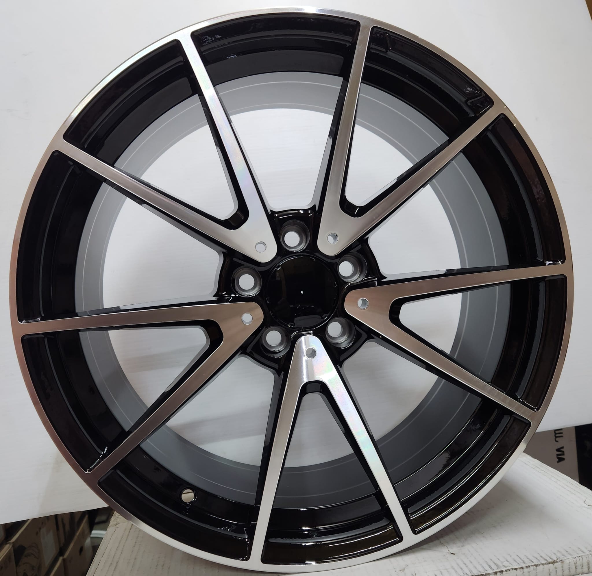 WHEELS 5442 19X9.5 5X112 GLOSS BLACK MACHINED FACE
