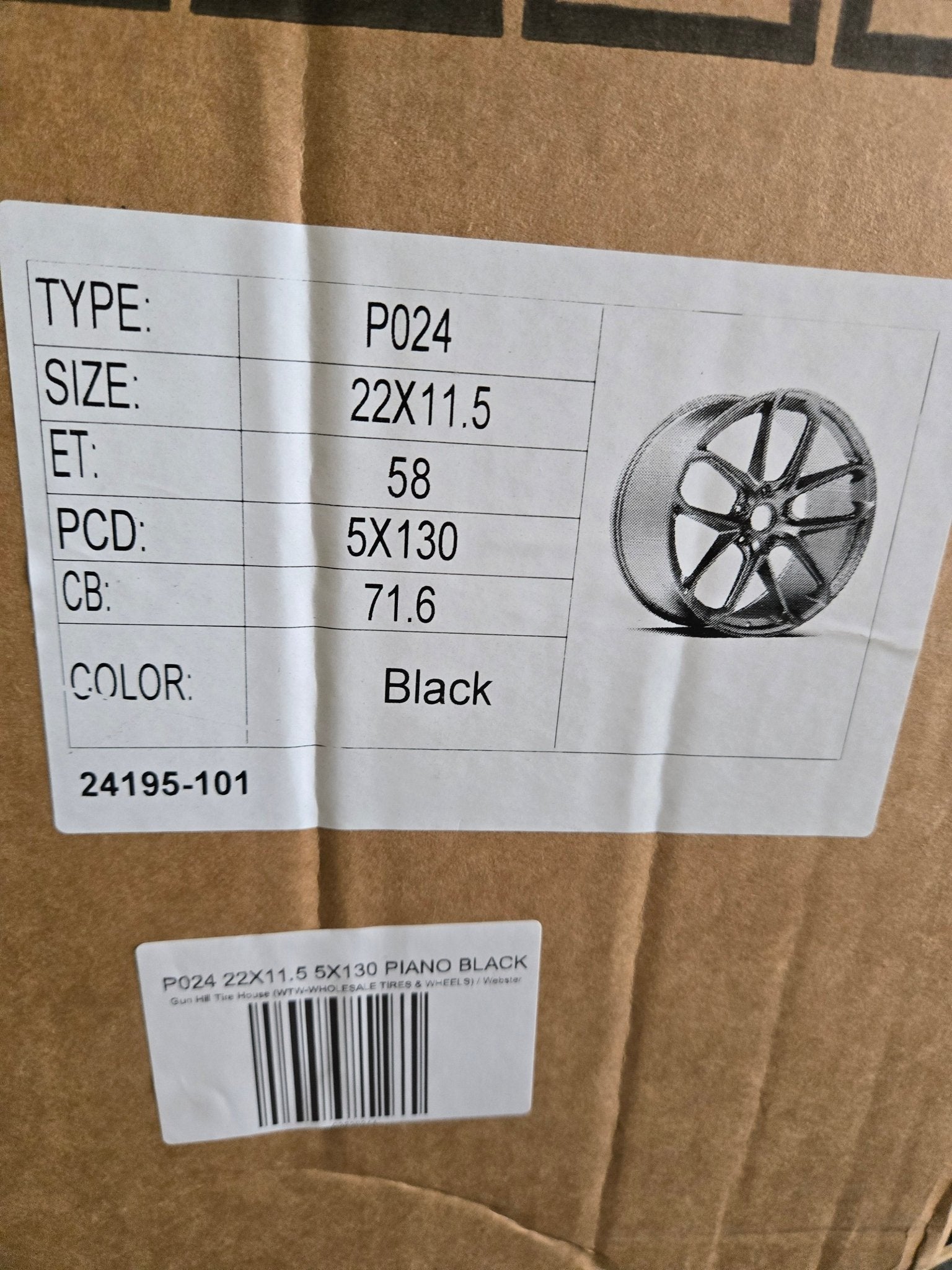 P024 22X11.5 5X130 PIANO BLACK