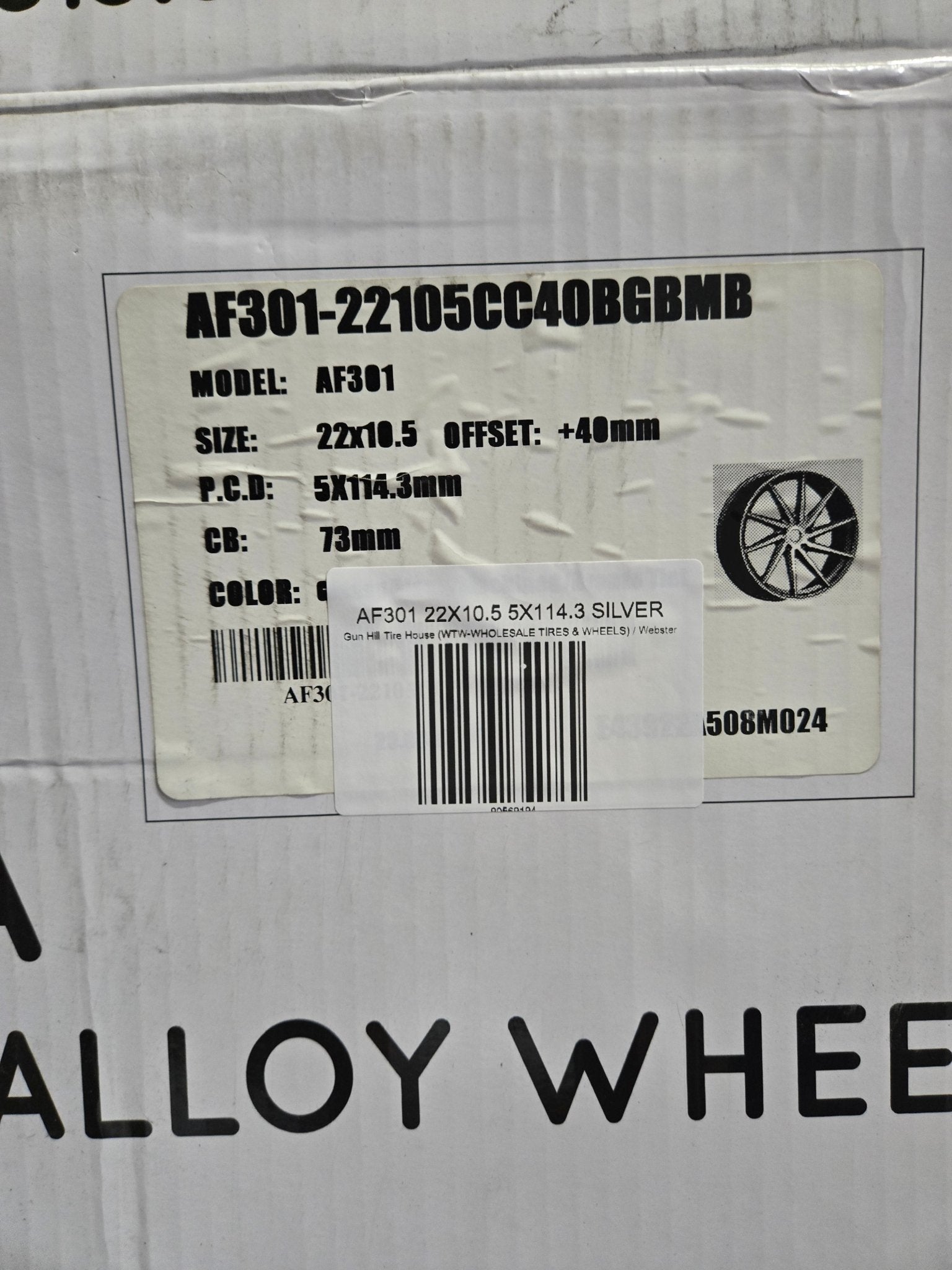 AF301 22X10.5 5X114.3 SILVER