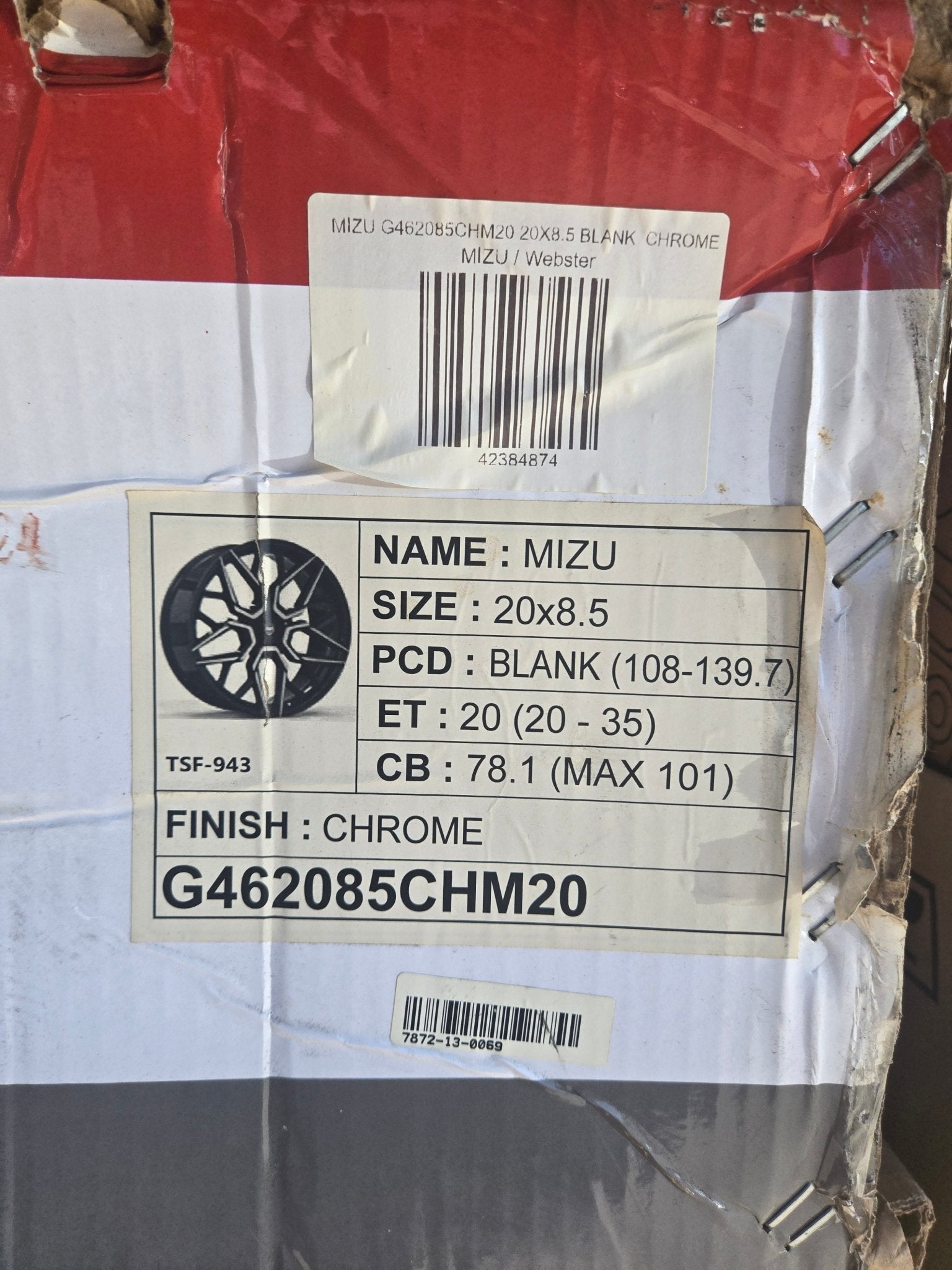 GWG G46 MIZU 2085 20X8.5 BLANK CHROME