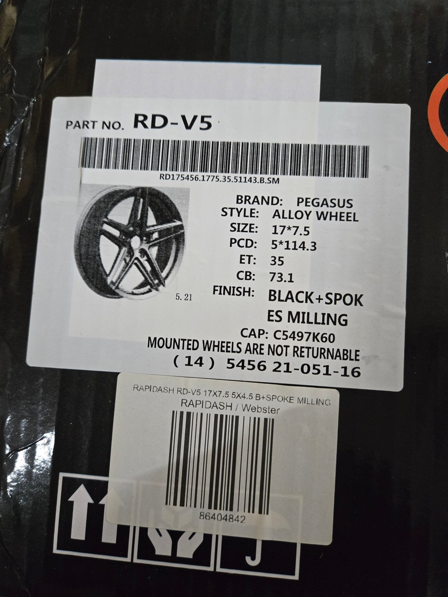 RAPIDASH RD-V5 17X7.5 5X4.5 B+SPOKE MILLING