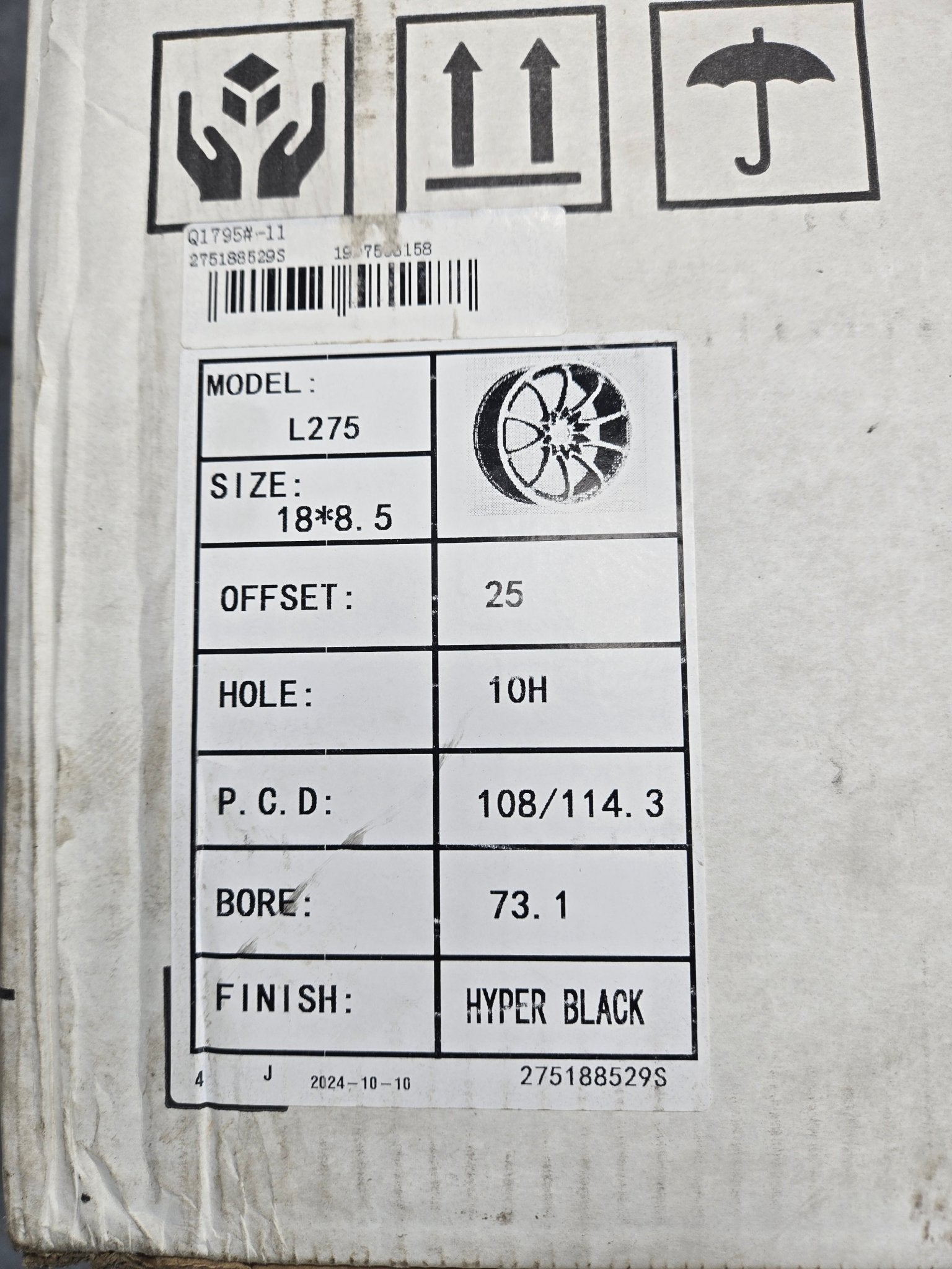 PEGASUS 275 18X8.5 5X108 5X114.3 HYPER BLACK