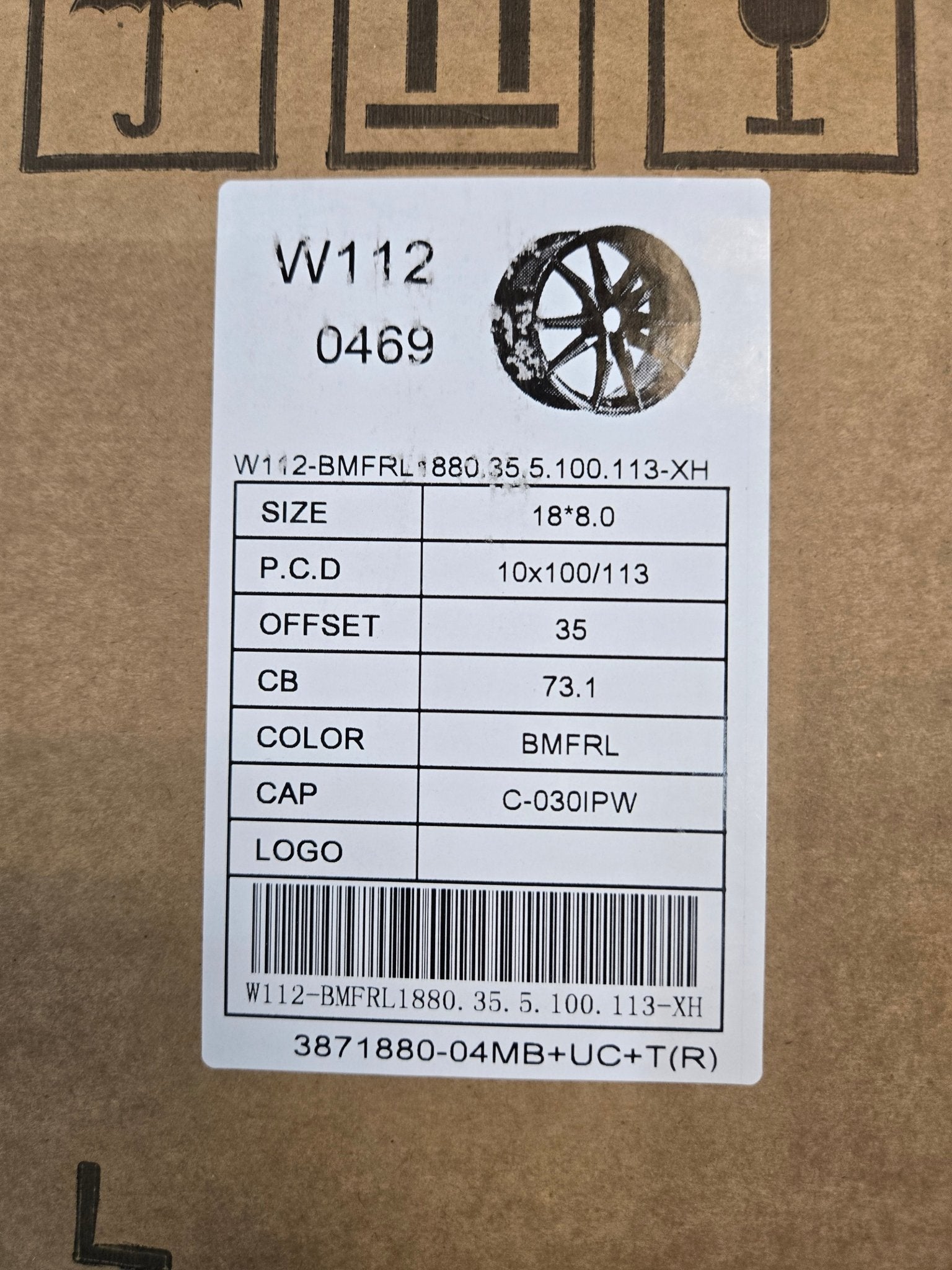 W112 18X8 5X100 5X112 5X114.3 BLACK MACHINED FACE RED LIP