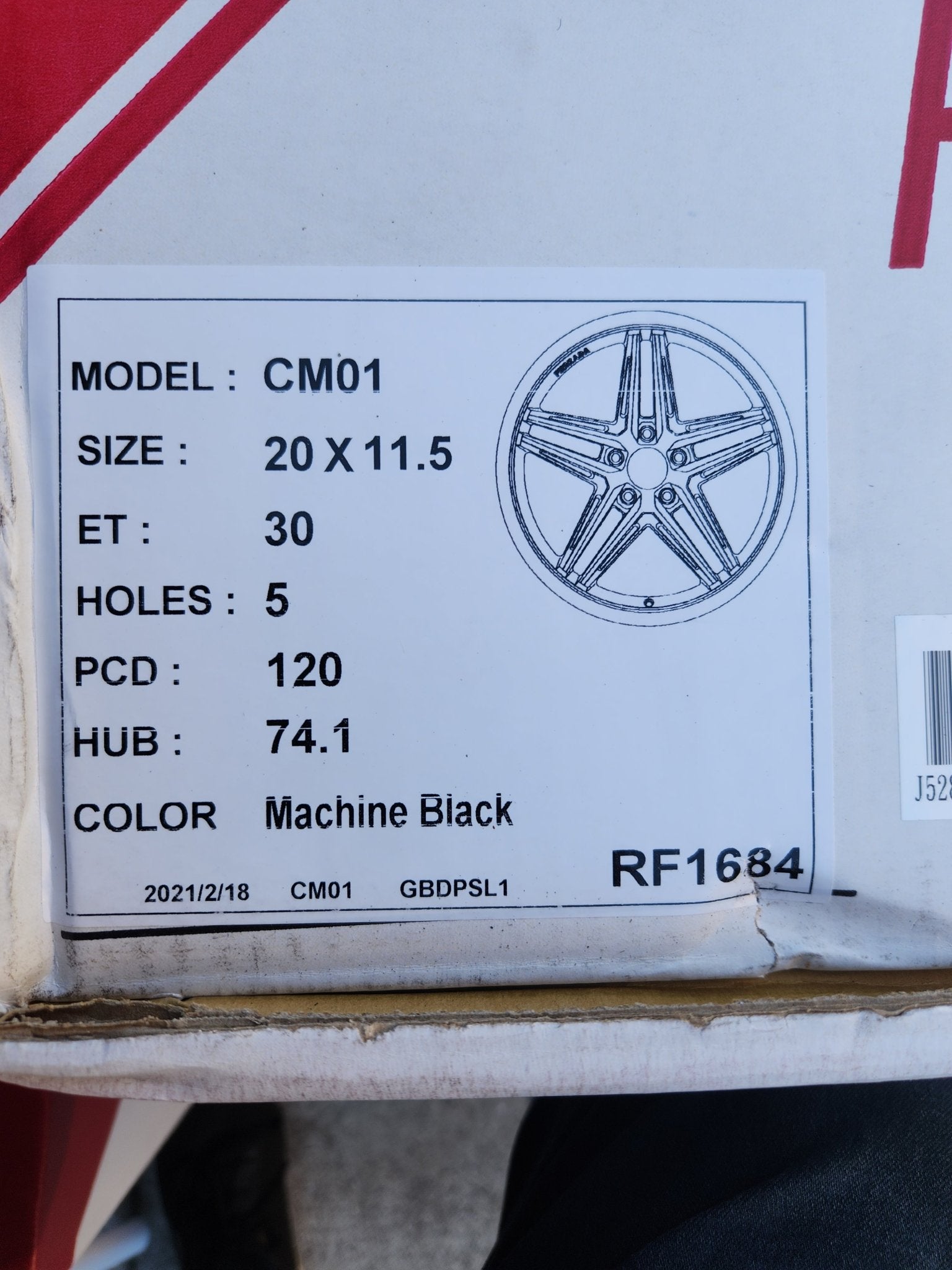 FERRADA CM1 20x11.5 5x120 ET30 CB 74.1 MACHINE BLACK CHROME LIP