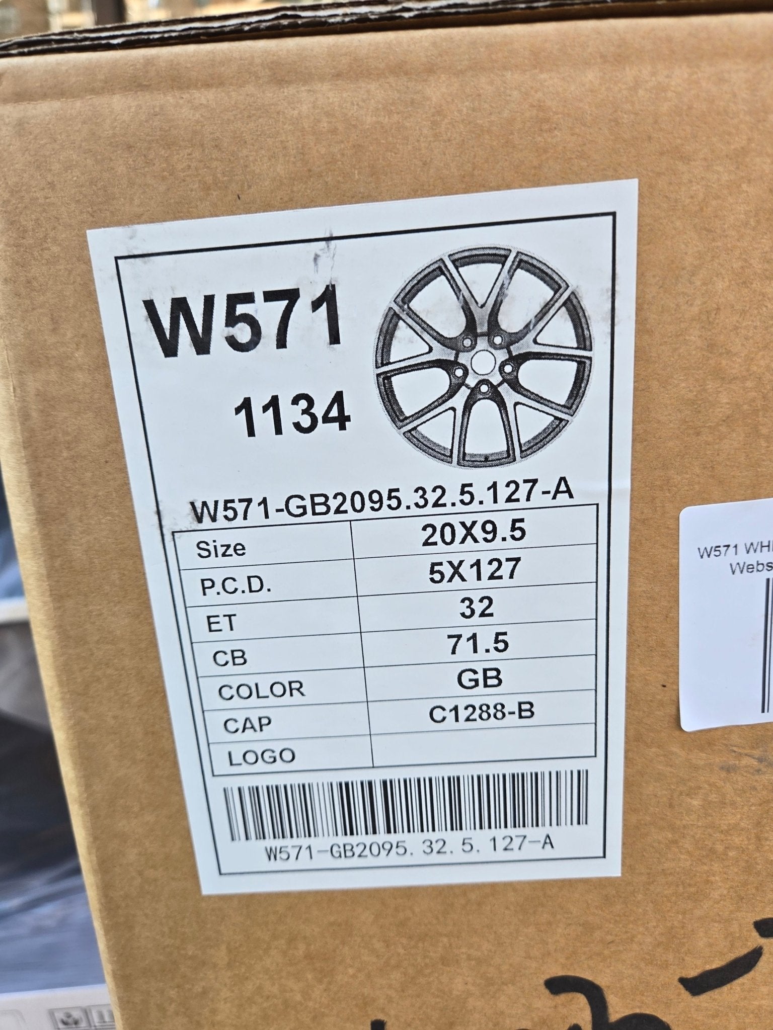 W571 WHEELS 20X9.5 5X127 GLOSS BLACK