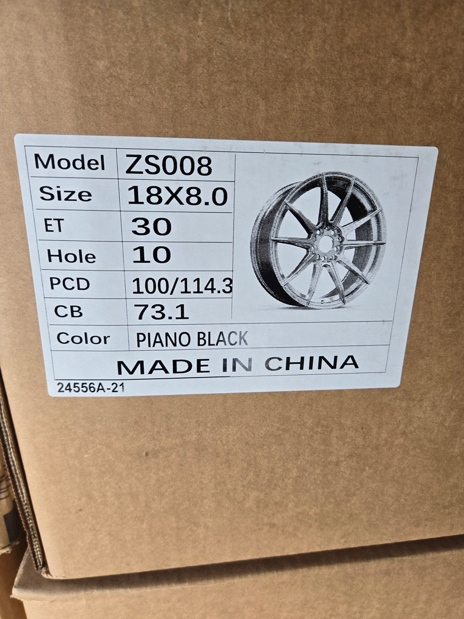 SHOGUN ZS-8 18X8 5x100 / 5x114.3 GLOSS BLACK
