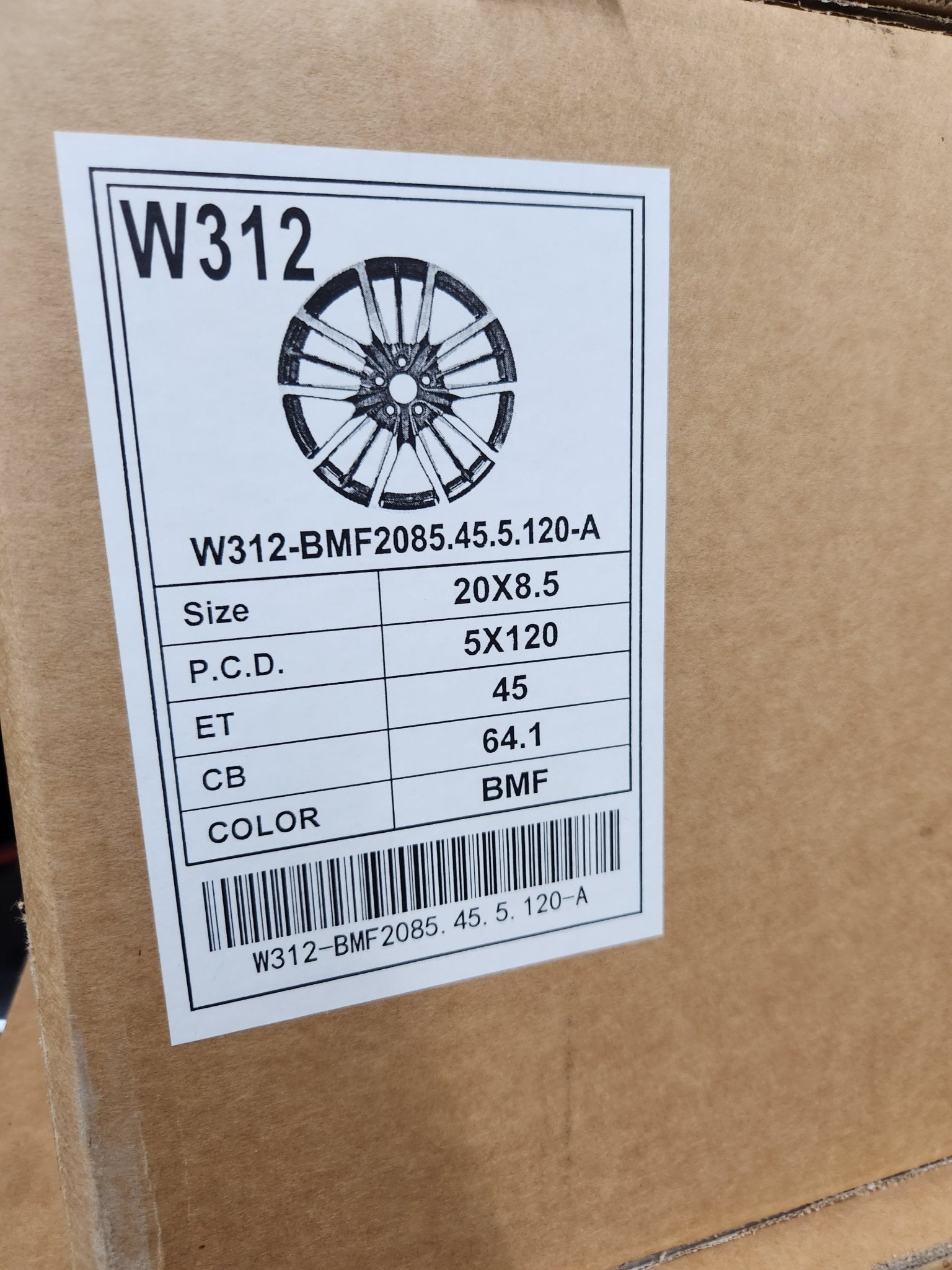 W312 20x8.5 5x120 BLACK MACHINED FACE