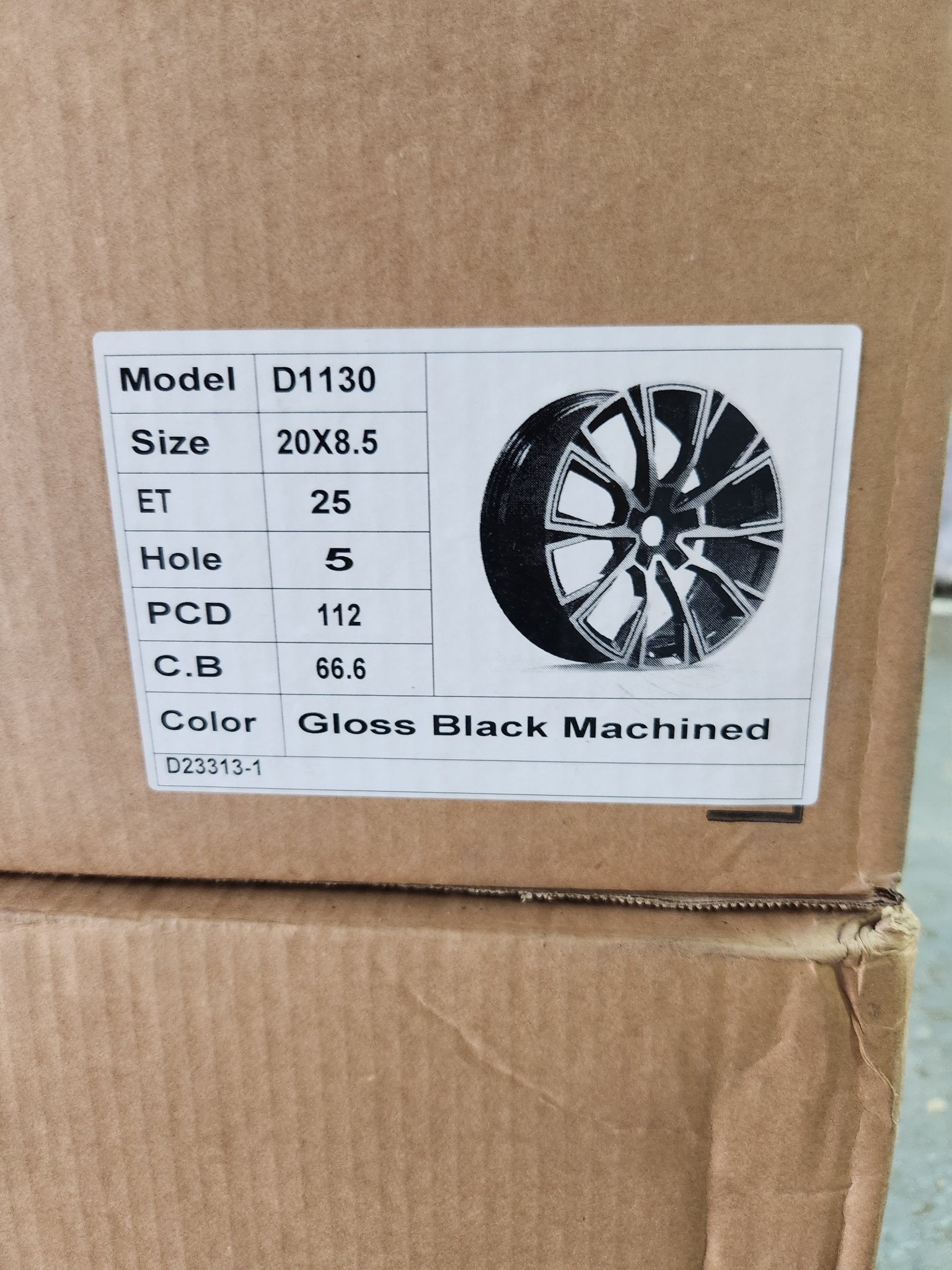 OE-D1130 826i STYLE 20x8.5 5x112 GLOSS BLACK MACHINE FACE