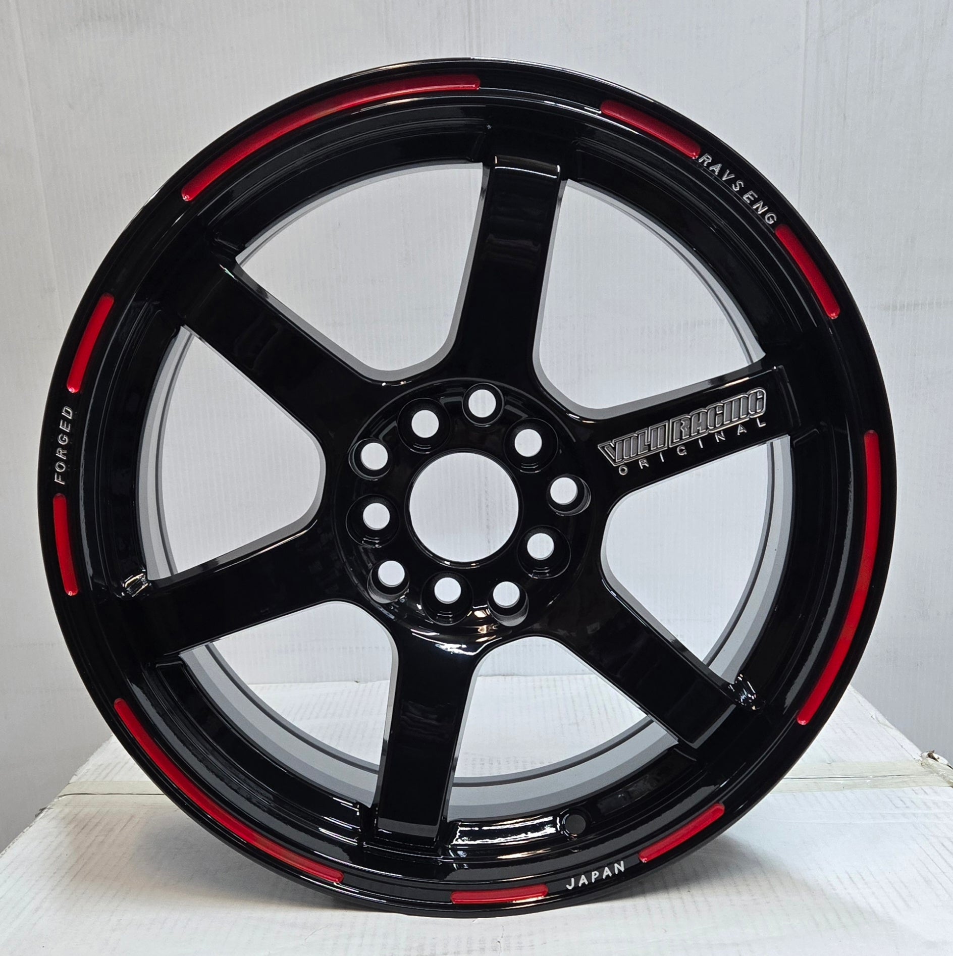 NS-0231 TE37 ULTRA REP 16X7.0 5X100 5X114.3 PIANO BLACK RED LINE LETTE RING