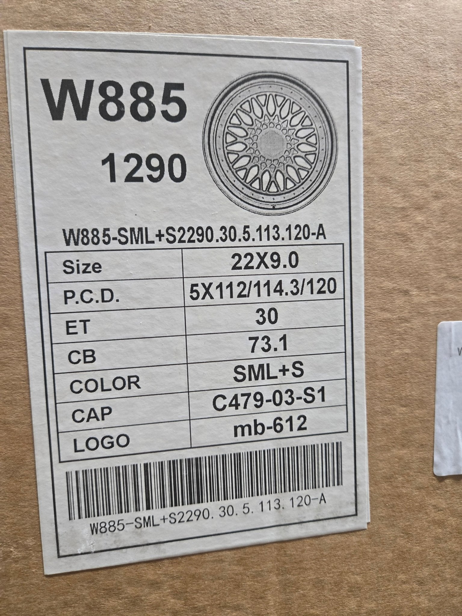 W885 22X9.0 5X112 5X114.3 5X120 SILVER
